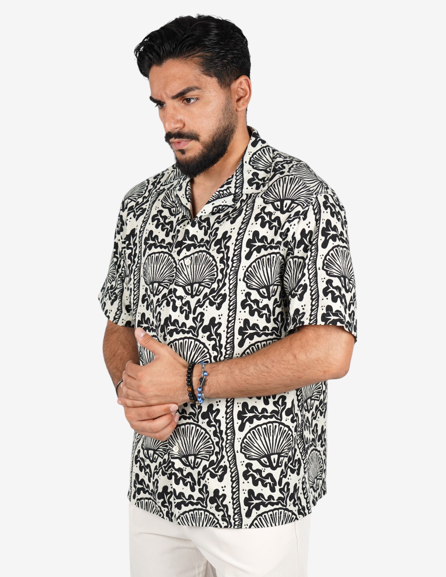 Camicia uomo fantasia etnica manica corta
