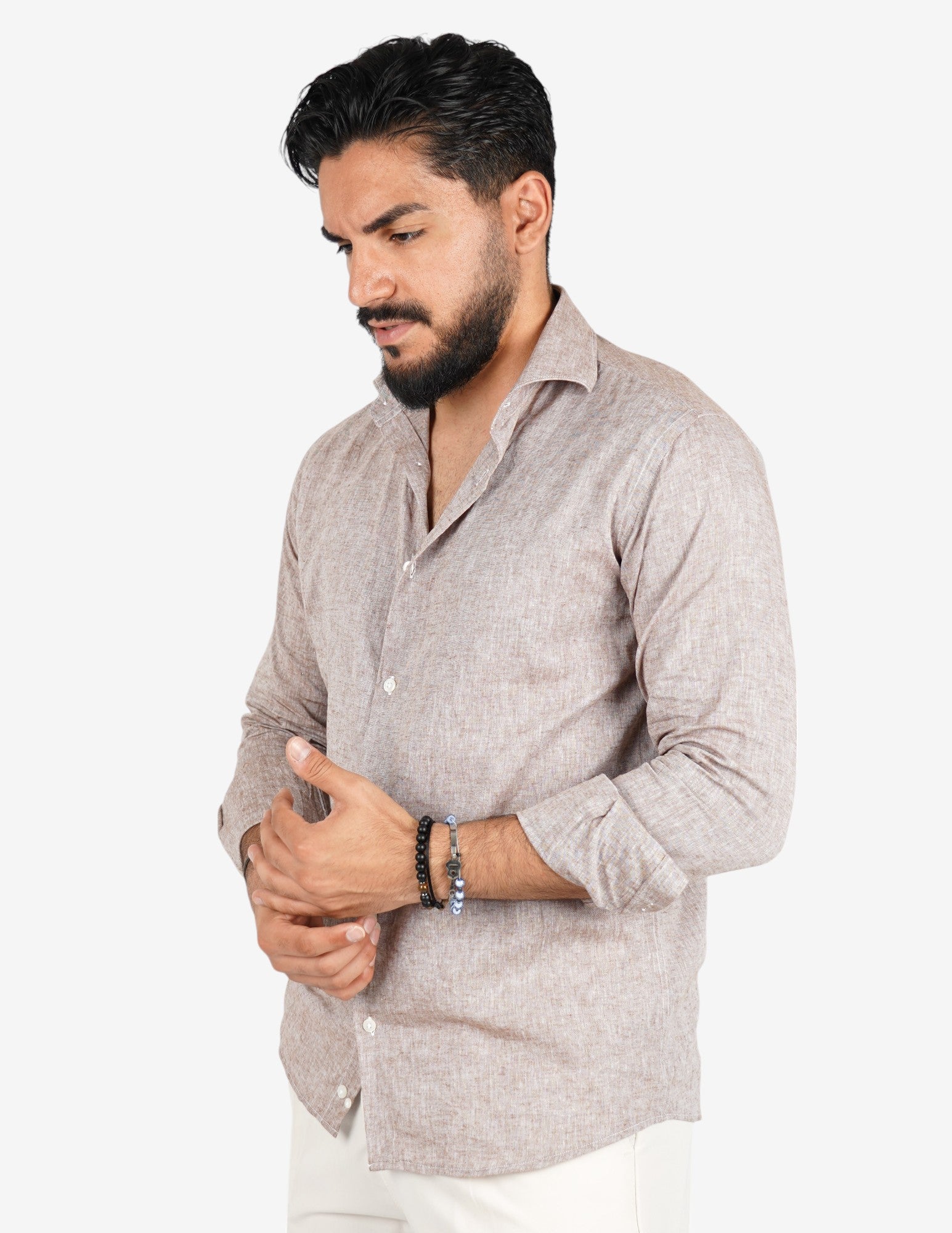 camicia uomo profumata in lino collo classico