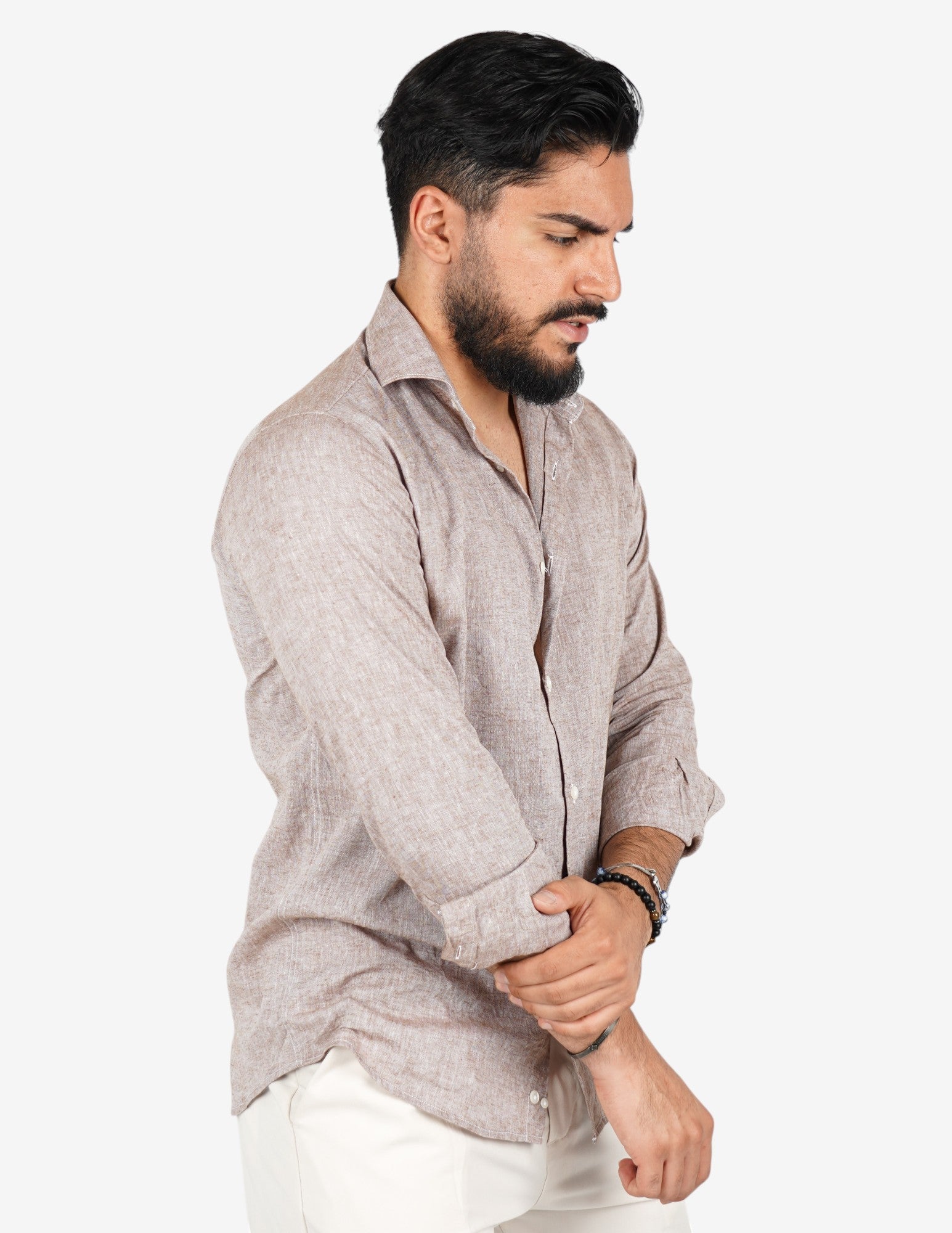 camicia uomo profumata in lino collo classico