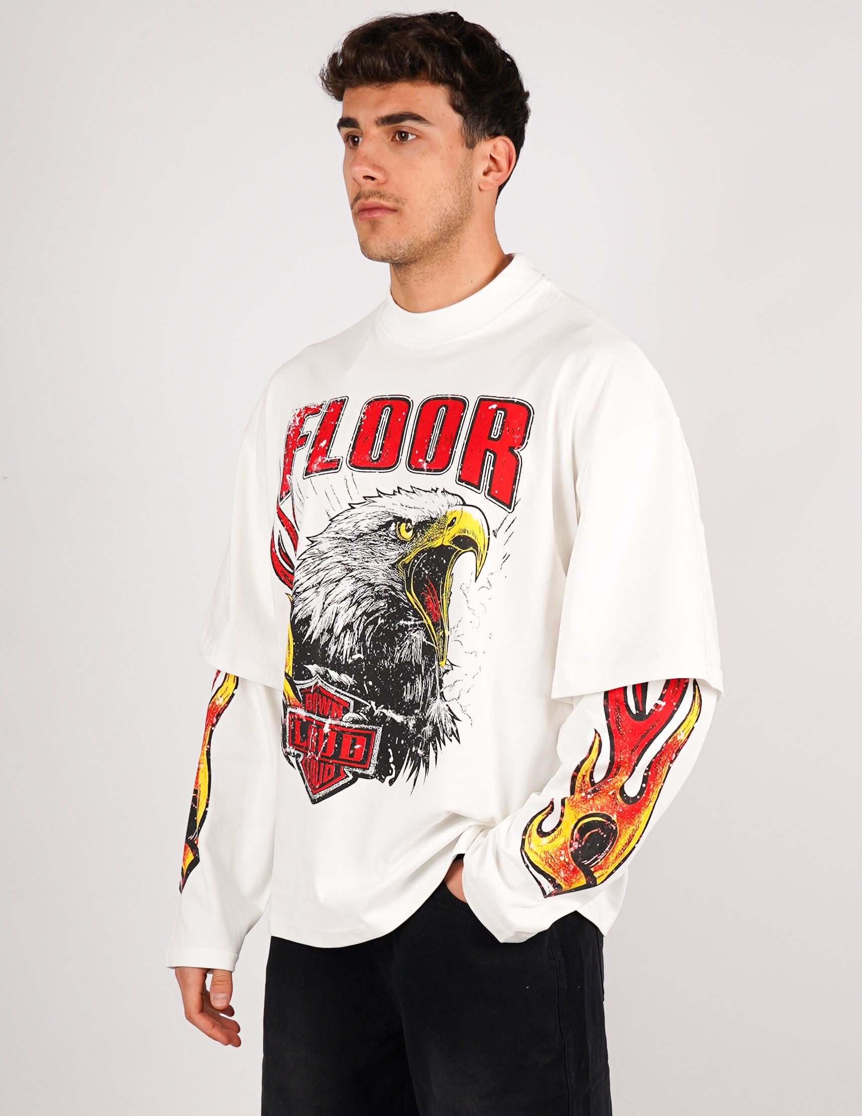 t-shirt long sleeve con stampa