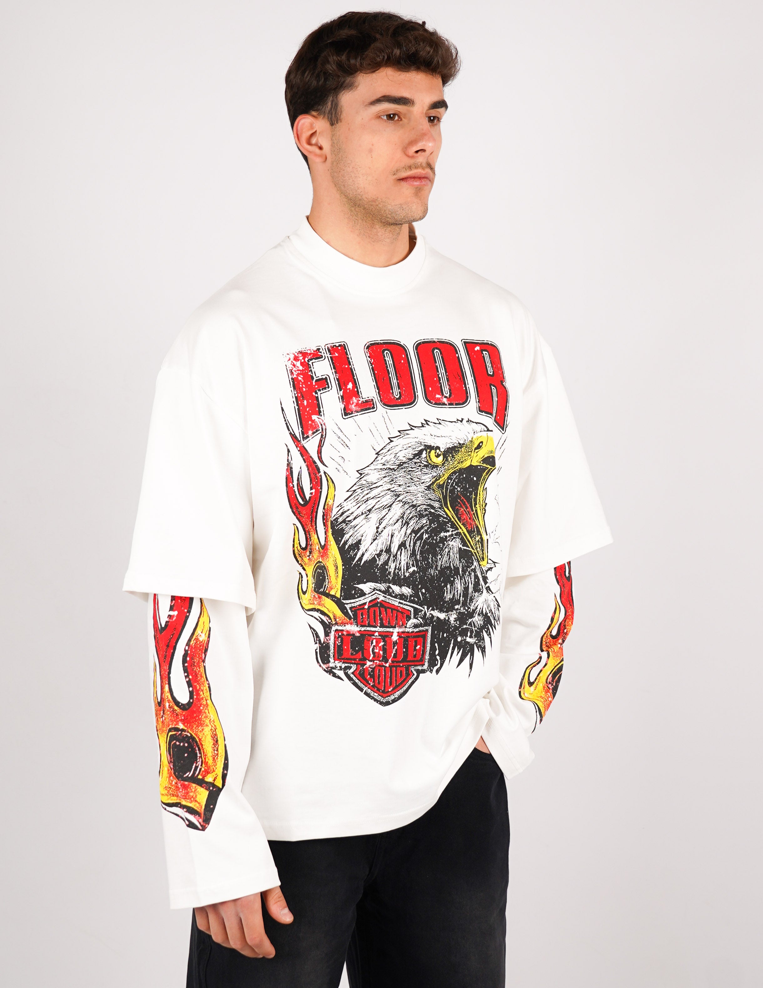 t-shirt long sleeve con stampa