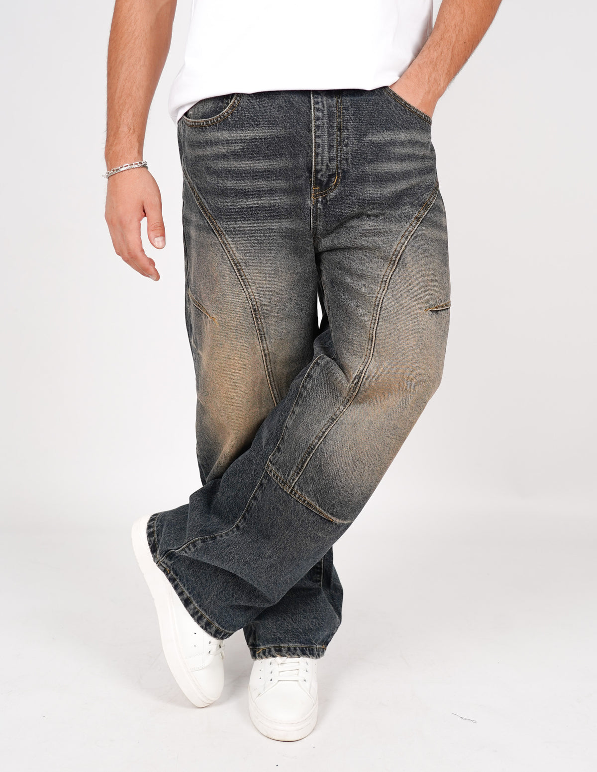JEANS BALLOON CON CUCITURE