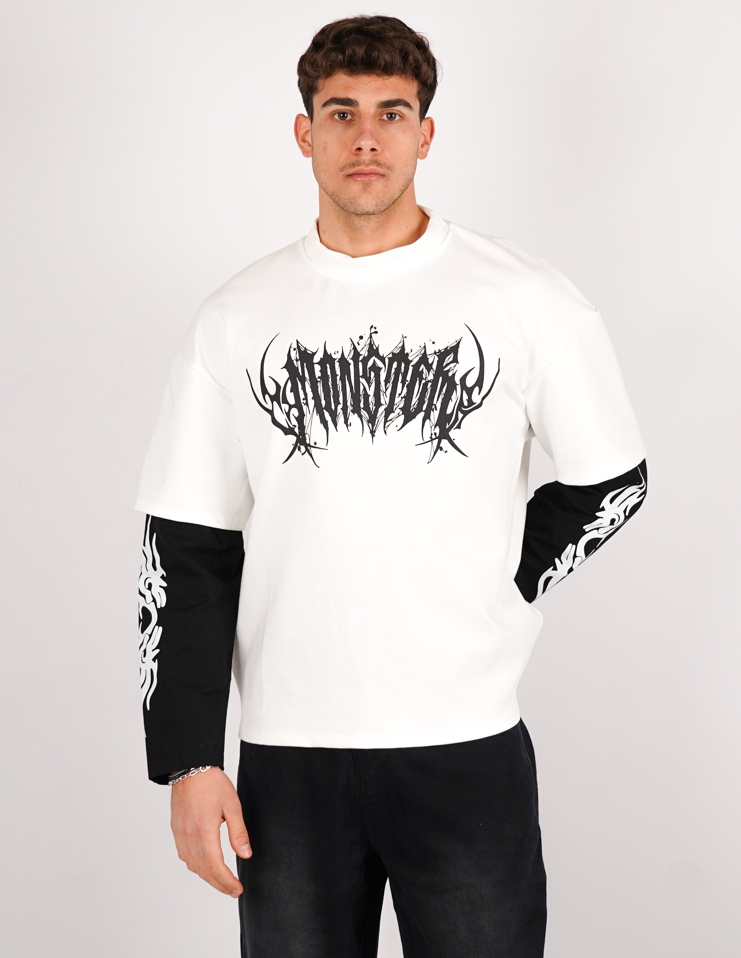 t-shirt long sleeve con stampa