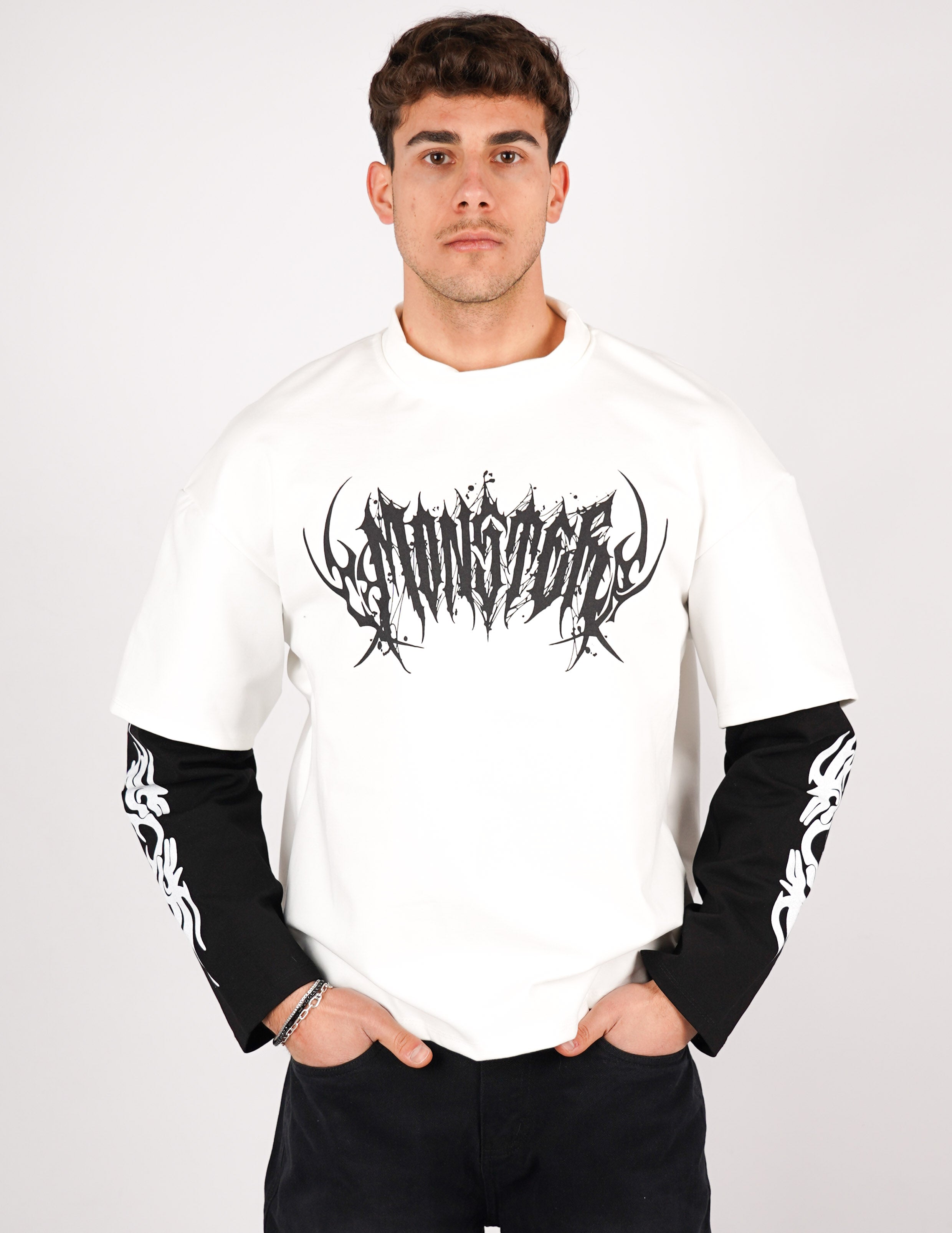 t-shirt long sleeve con stampa