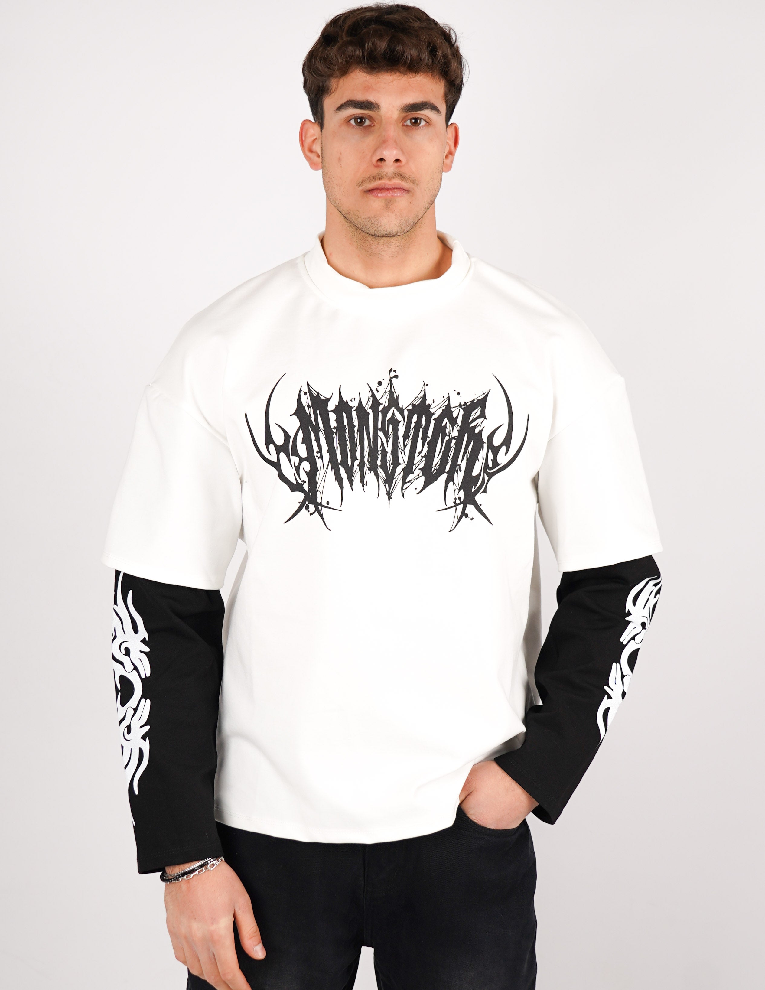 t-shirt long sleeve con stampa