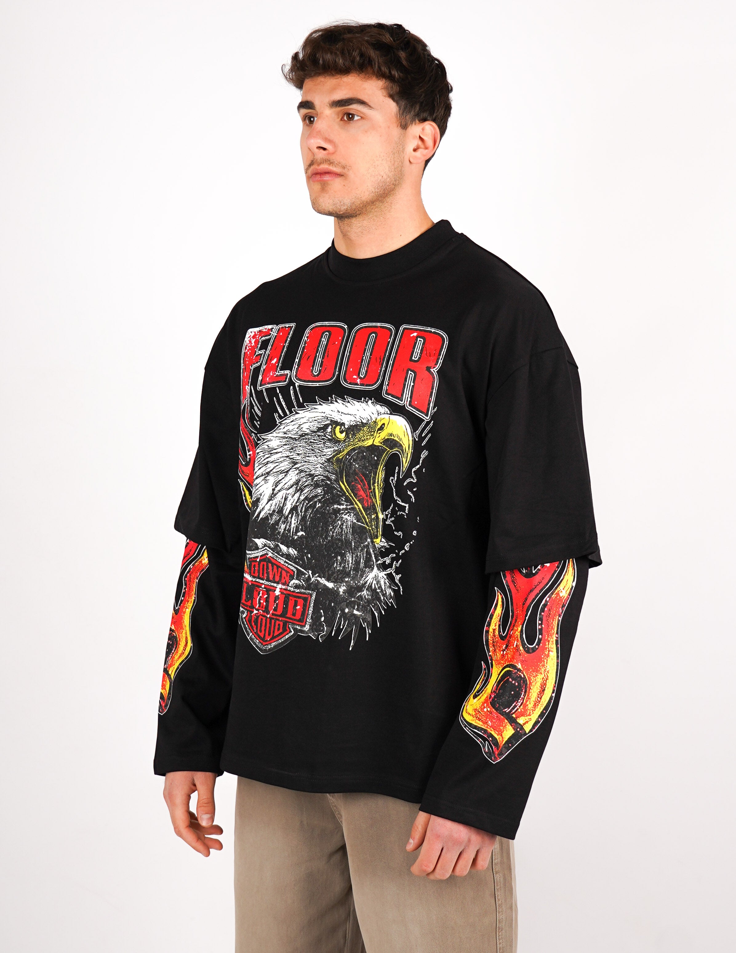 t-shirt long sleeve con stampa