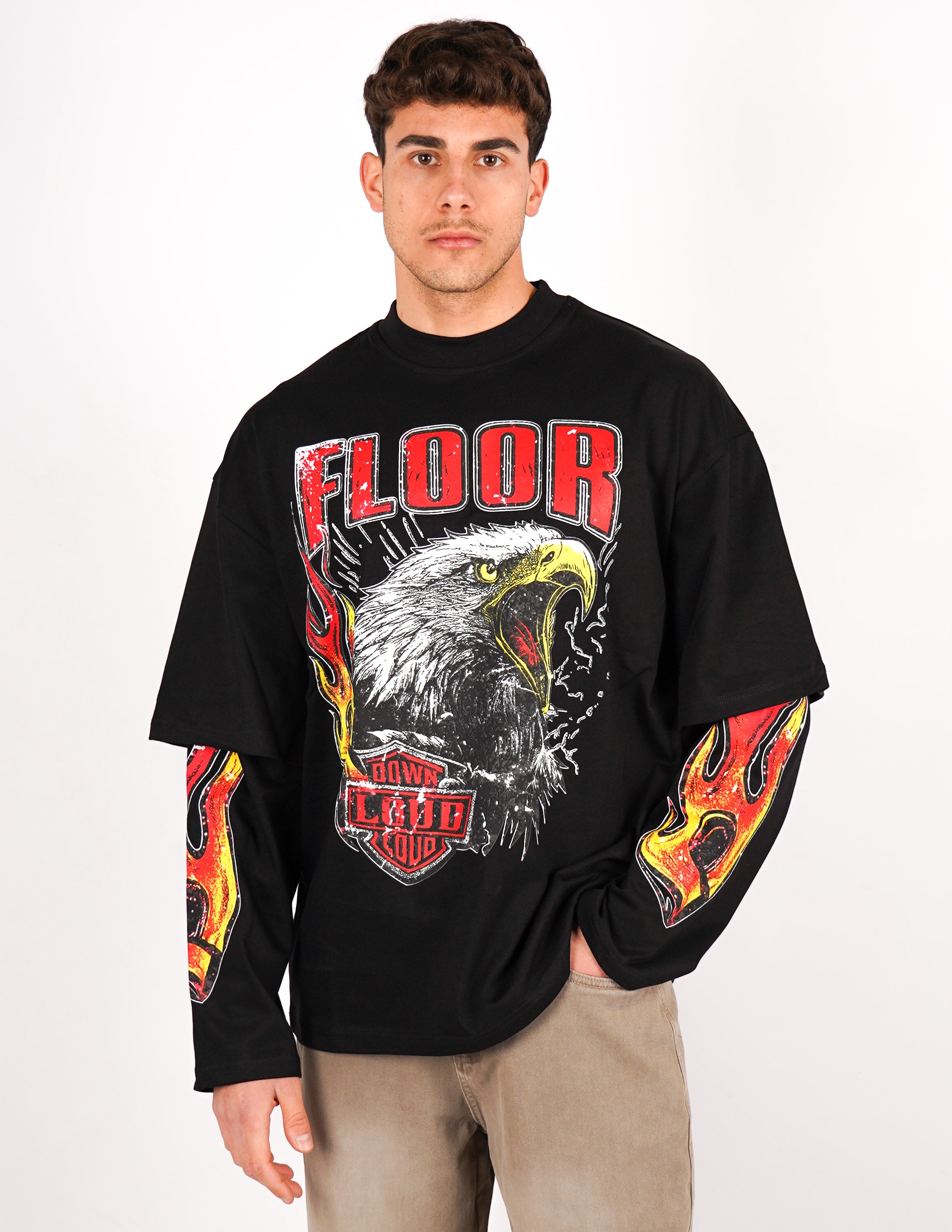 t-shirt long sleeve con stampa