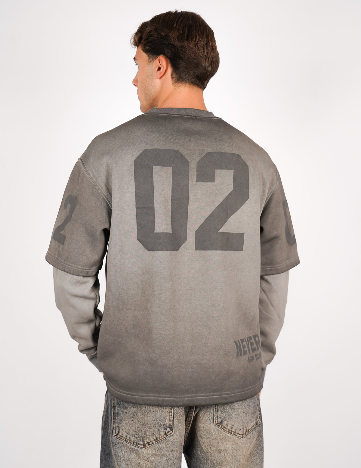 LONG SLEEVE IN FELPA SLAVATA CON STAMPA