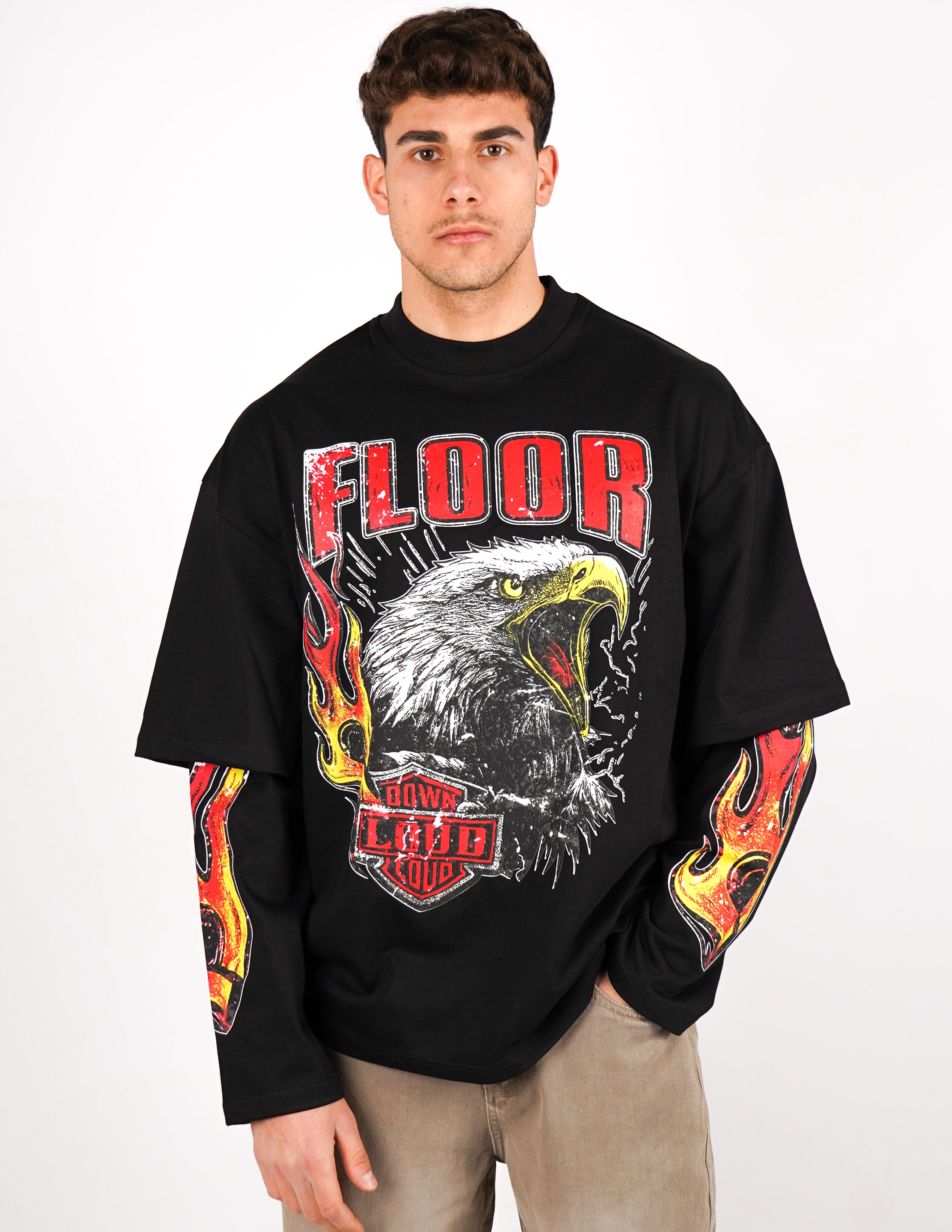 t-shirt long sleeve con stampa
