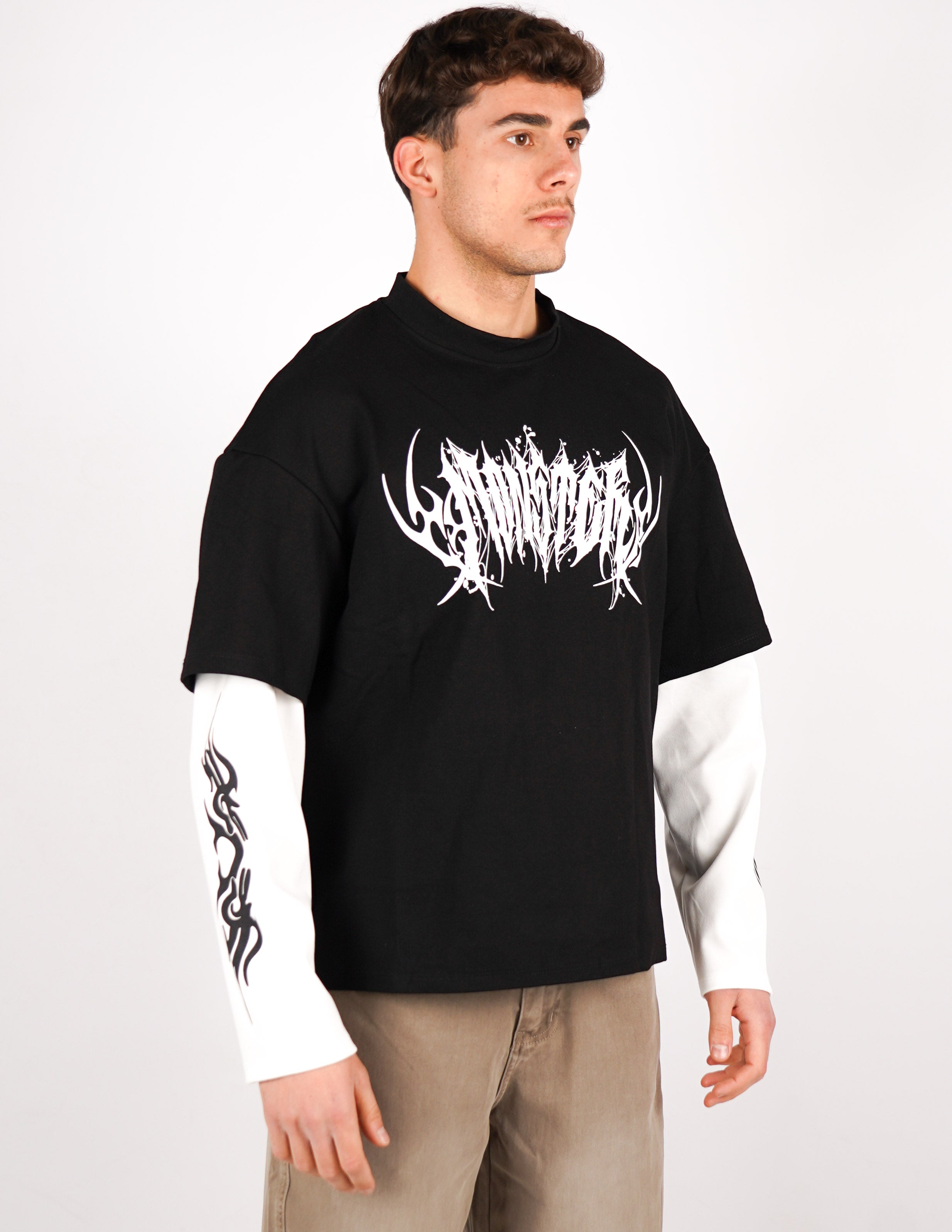 t-shirt long sleeve con stampa