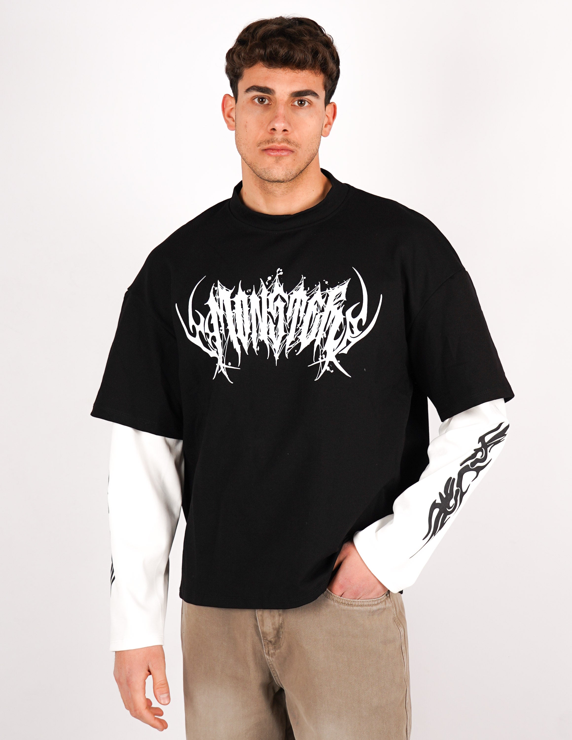 t-shirt long sleeve con stampa