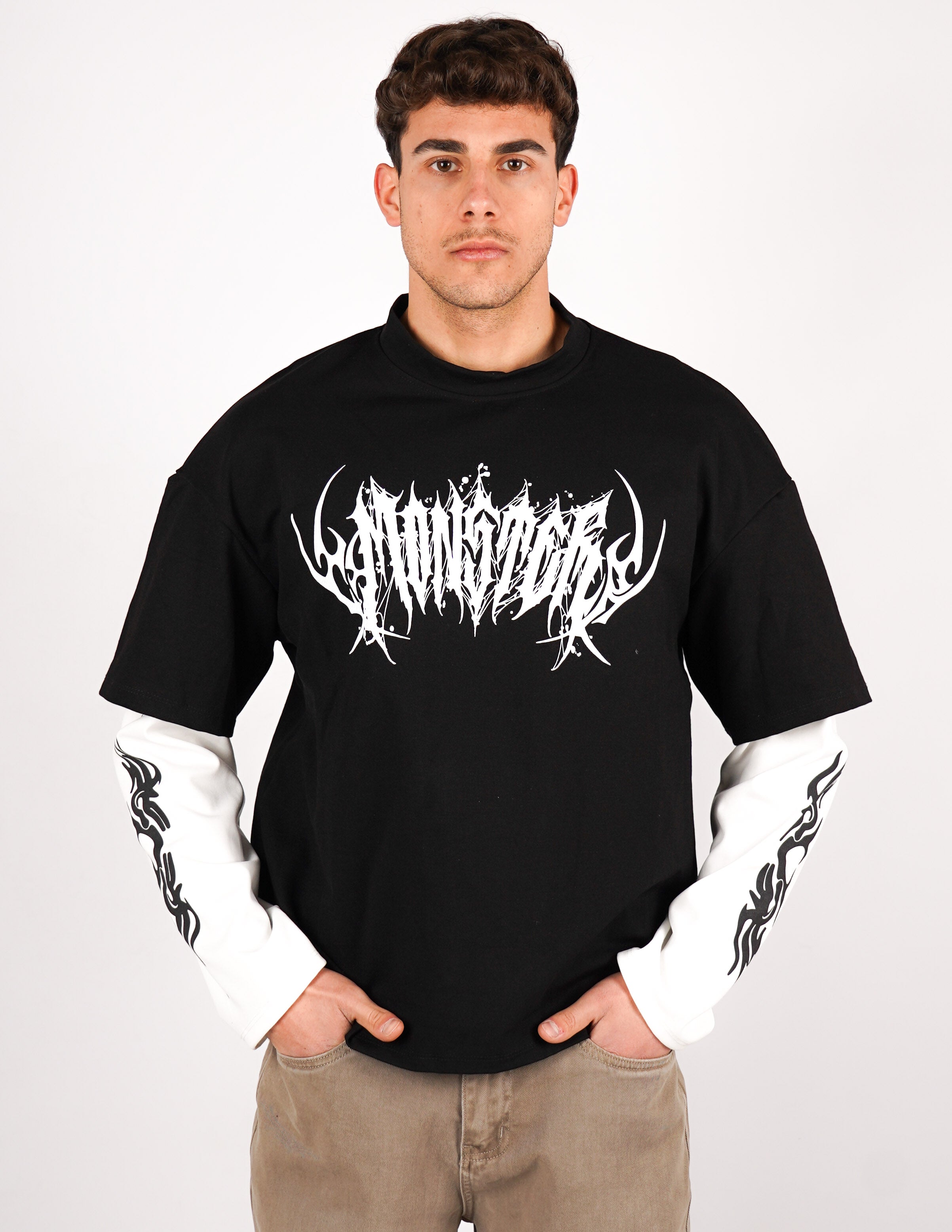 t-shirt long sleeve con stampa