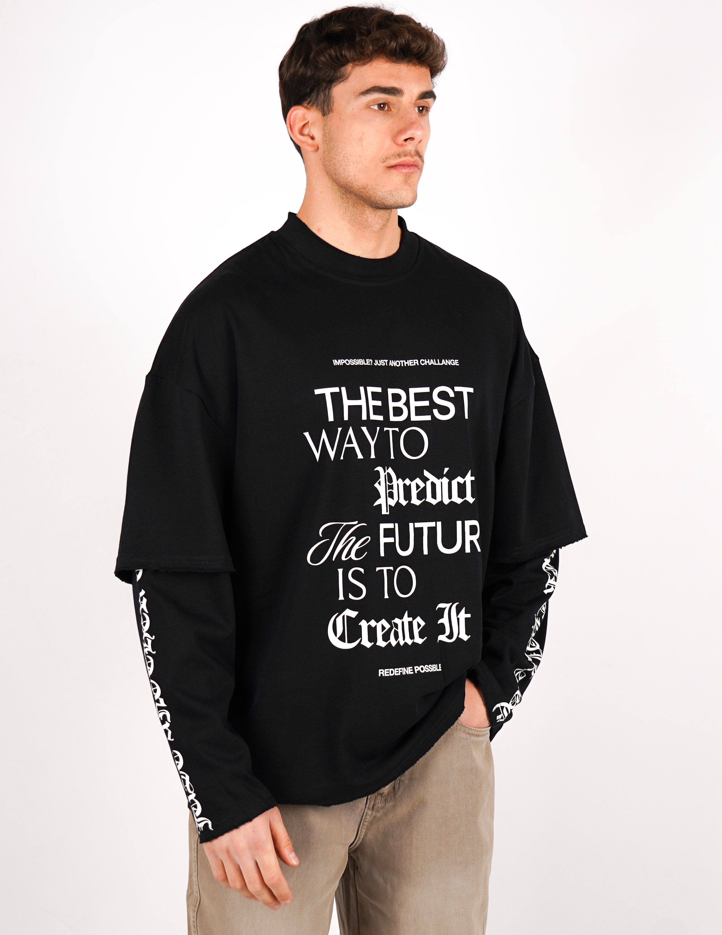 t-shirt long sleeve con stampa