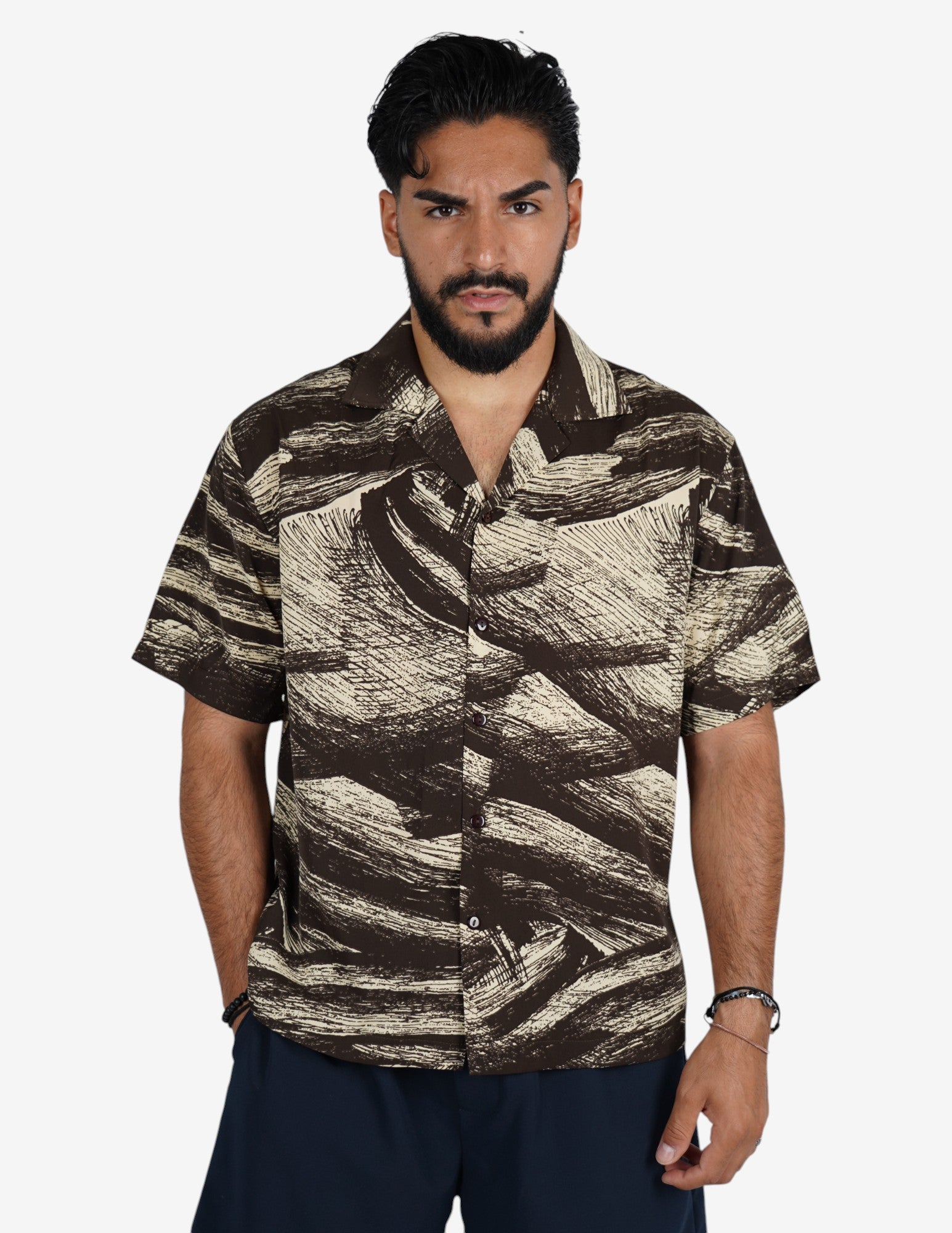 Camicia manica corta a fantasia