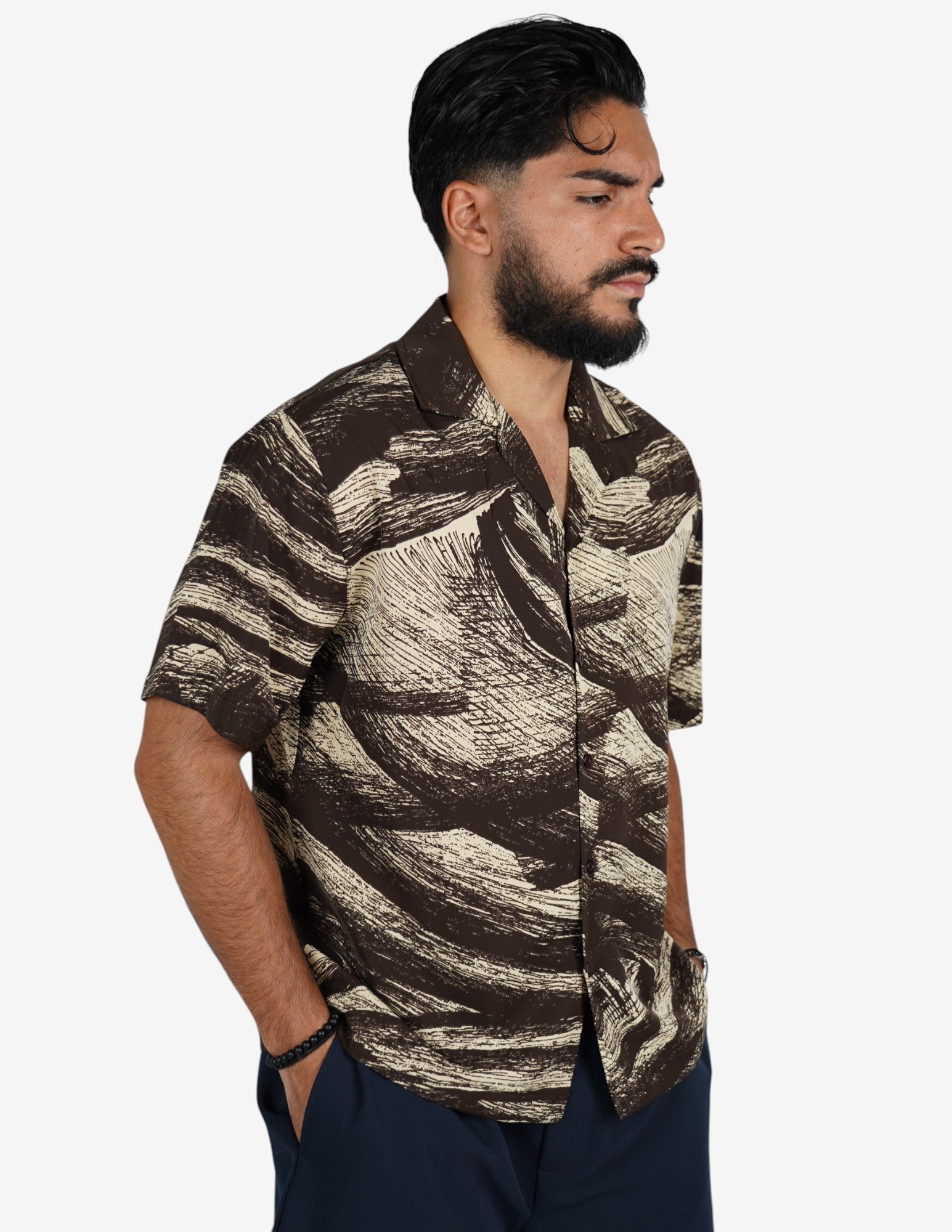 Camicia manica corta a fantasia