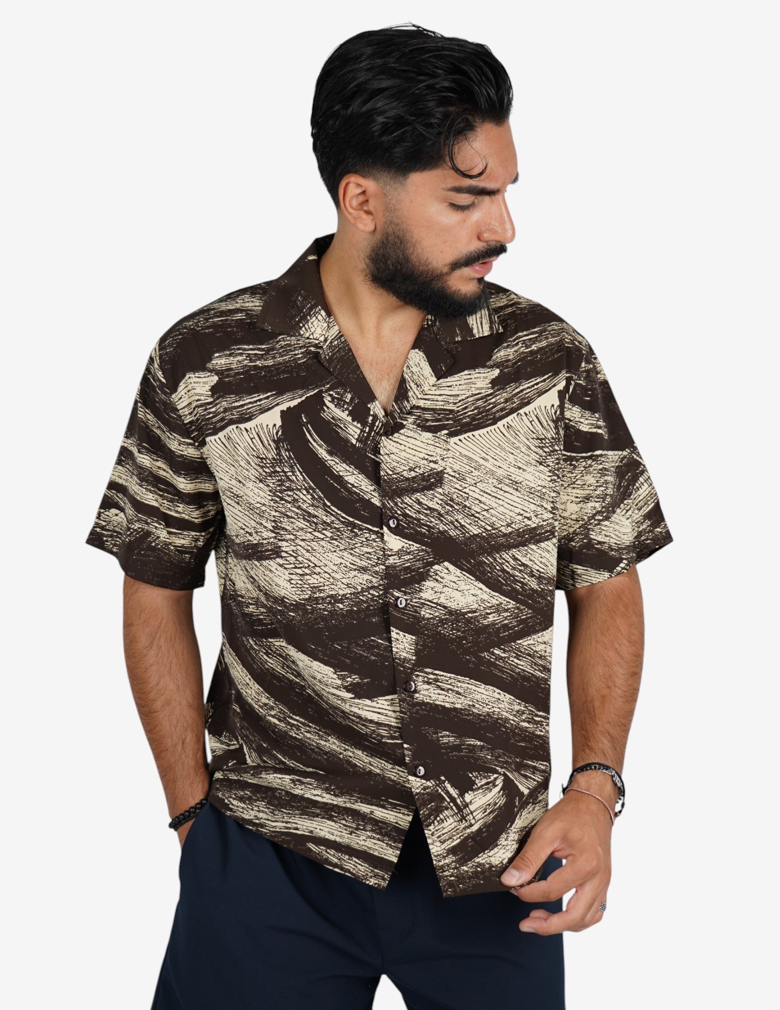 Camicia manica corta a fantasia