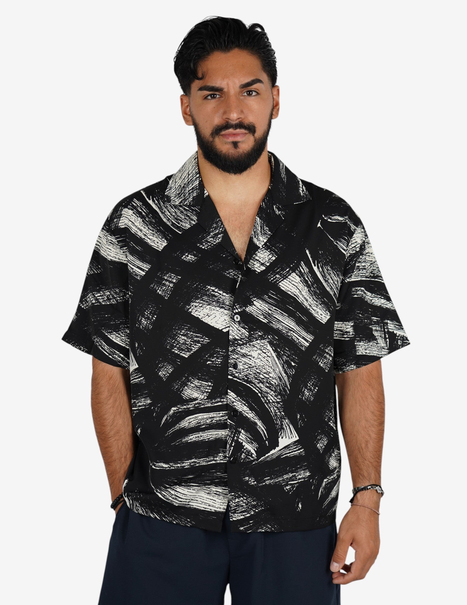Camicia manica corta a fantasia