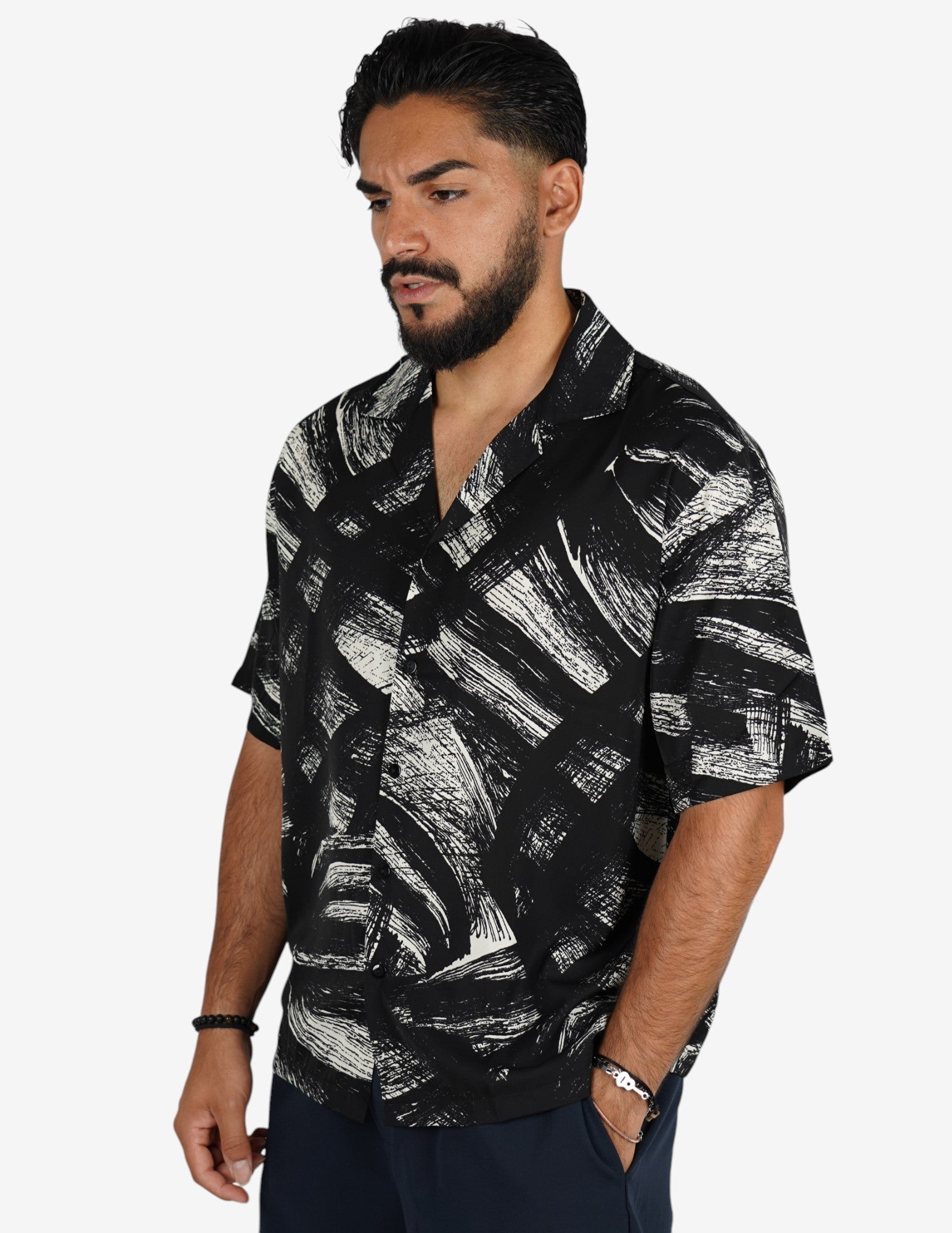 Camicia manica corta a fantasia
