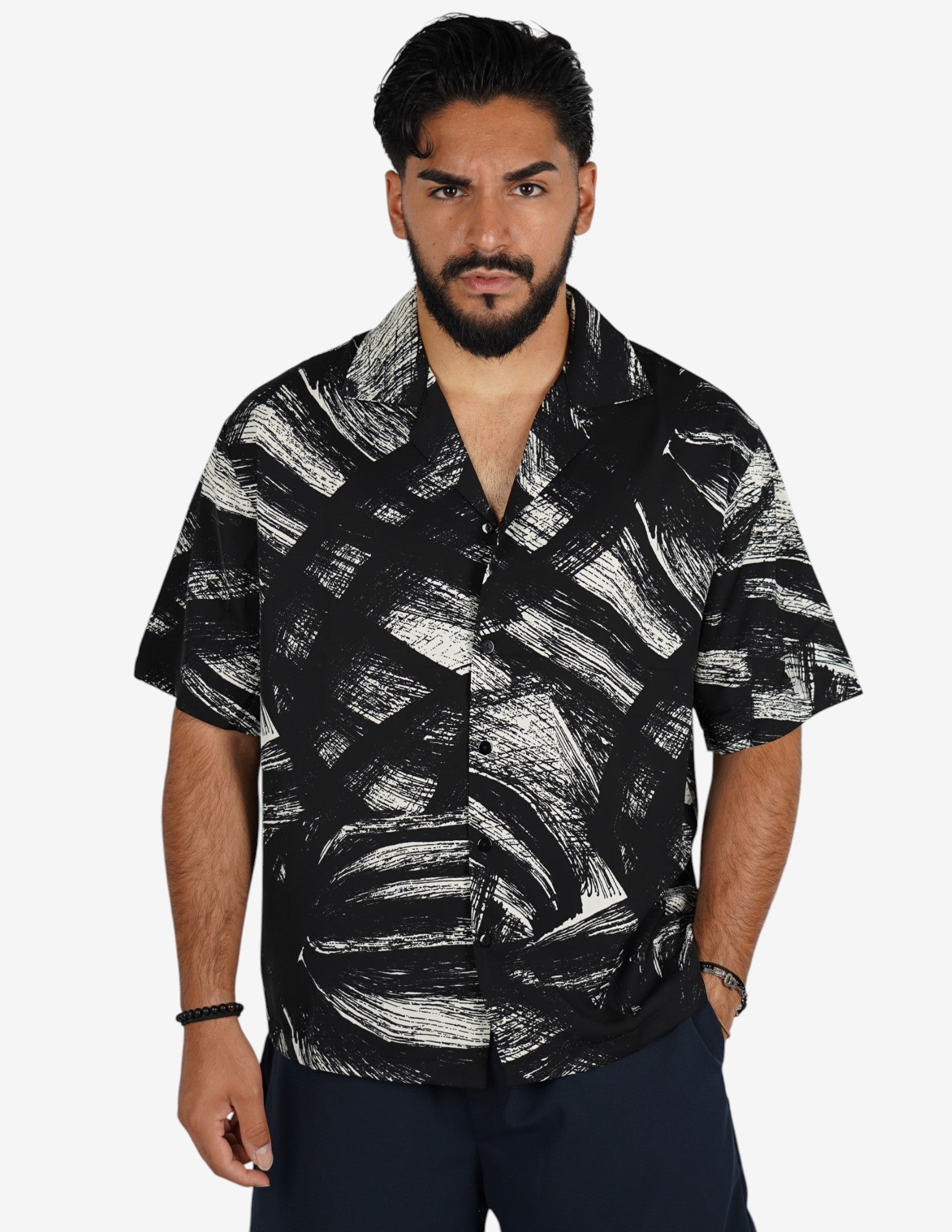 Camicia manica corta a fantasia