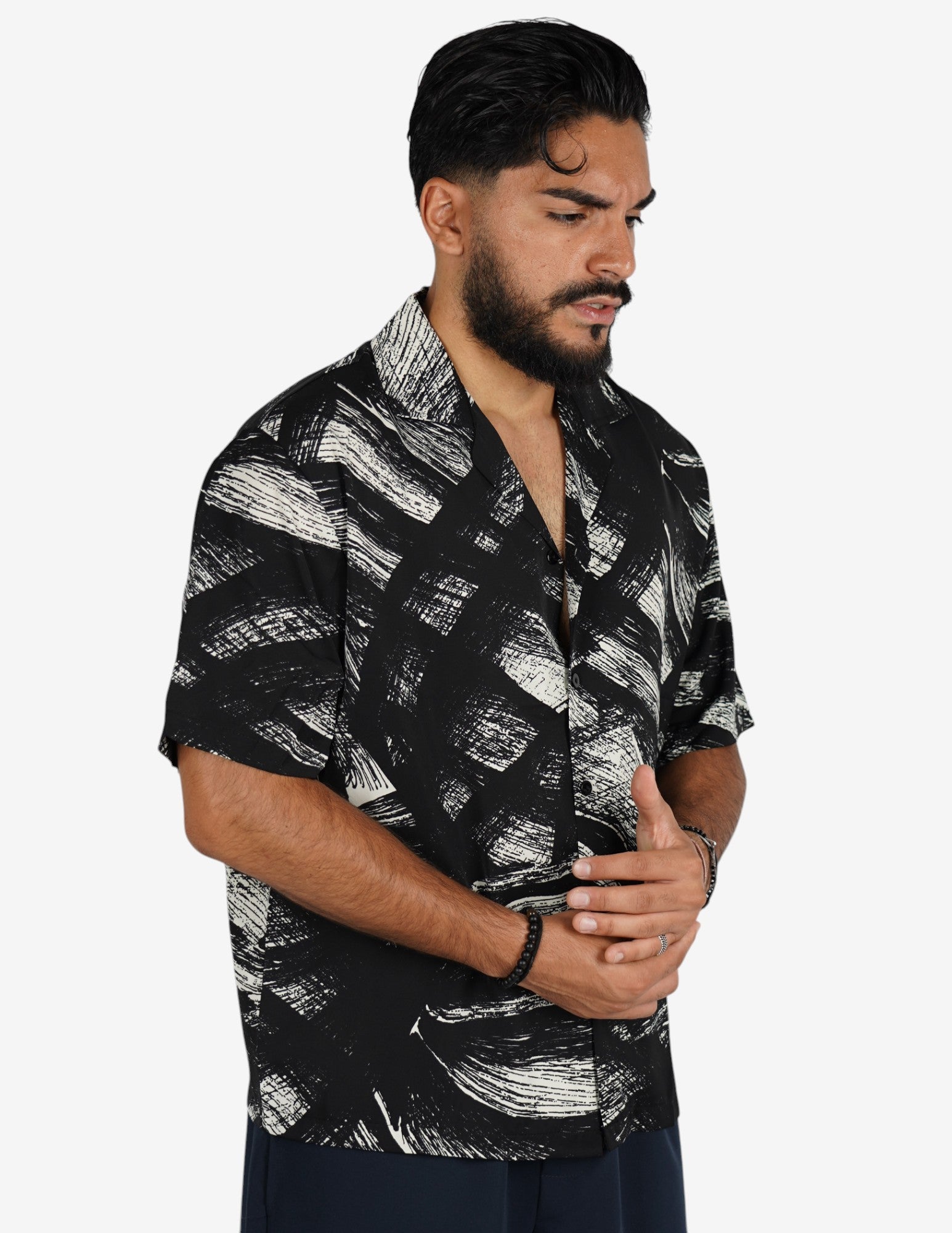 Camicia manica corta a fantasia