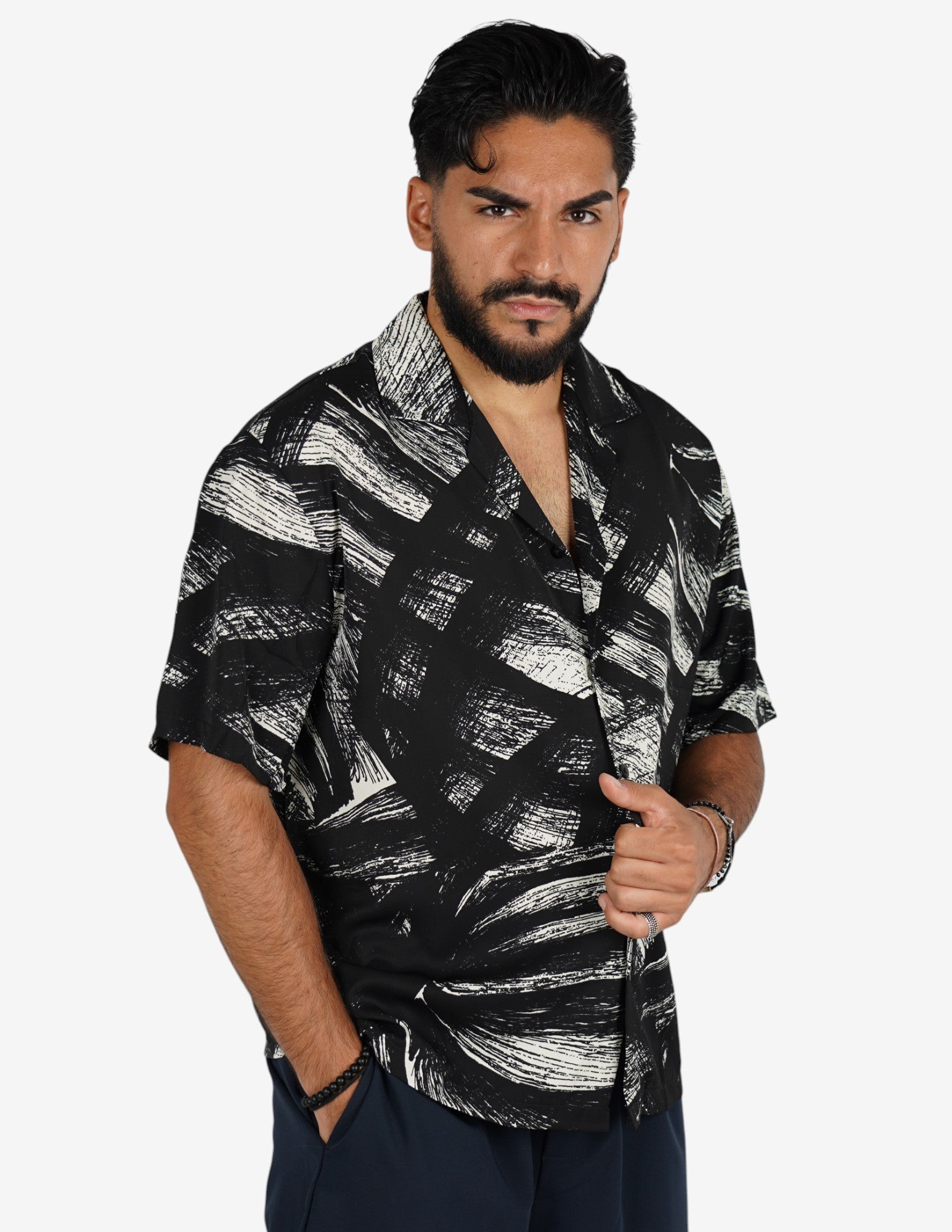 Camicia manica corta a fantasia