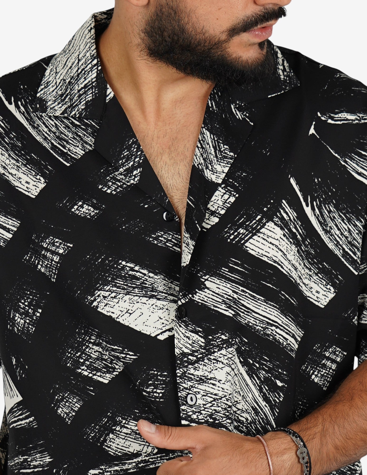 Camicia manica corta a fantasia