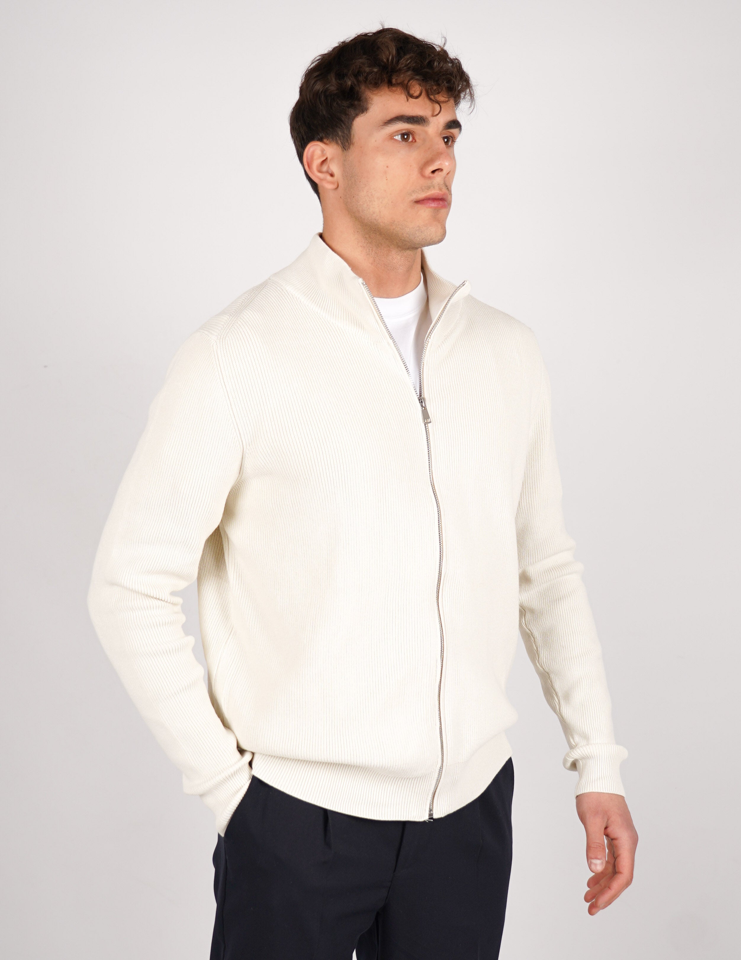 CARDIGAN UOMO TINTA UNITA CON ZIP