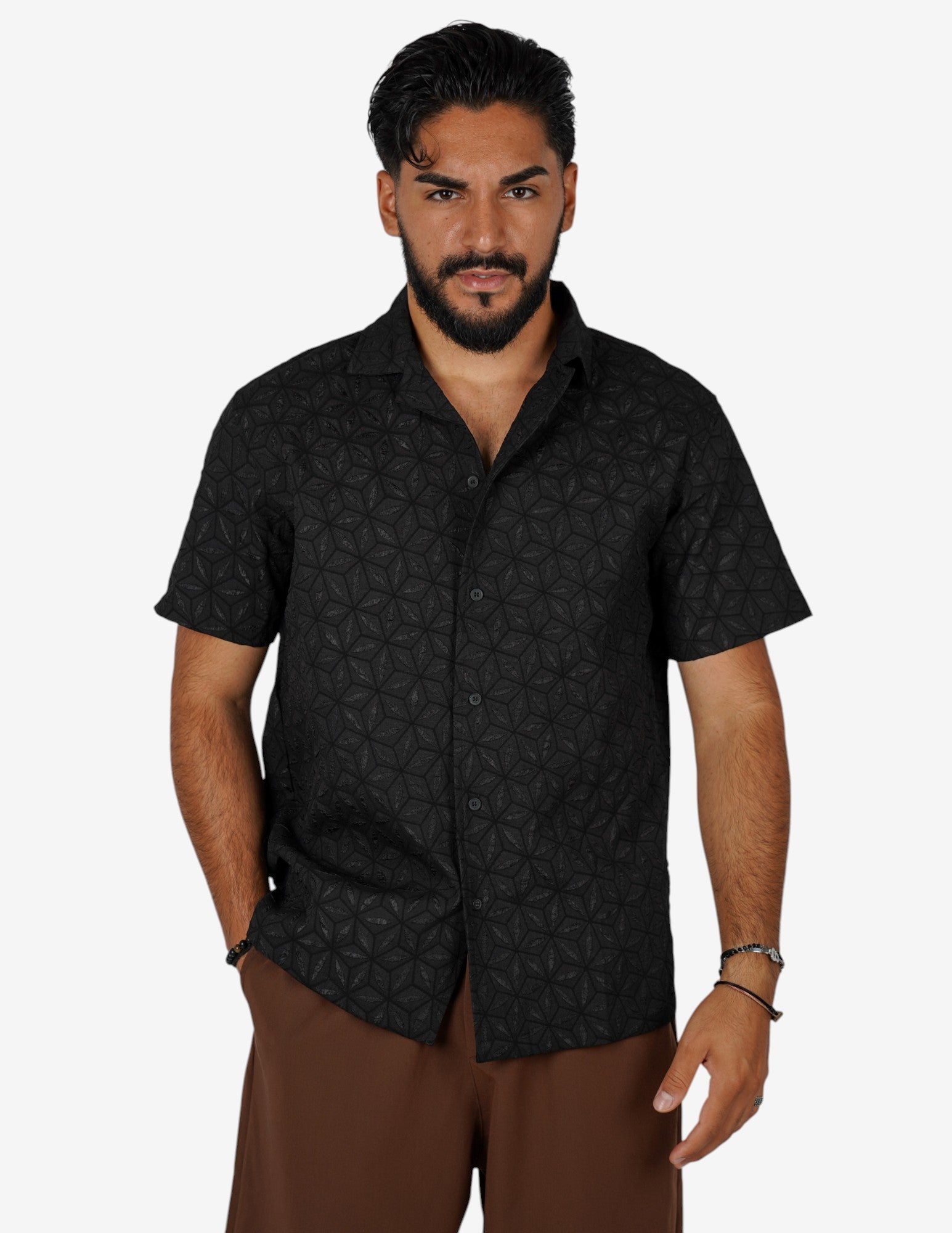 camicia strutturata manica corta