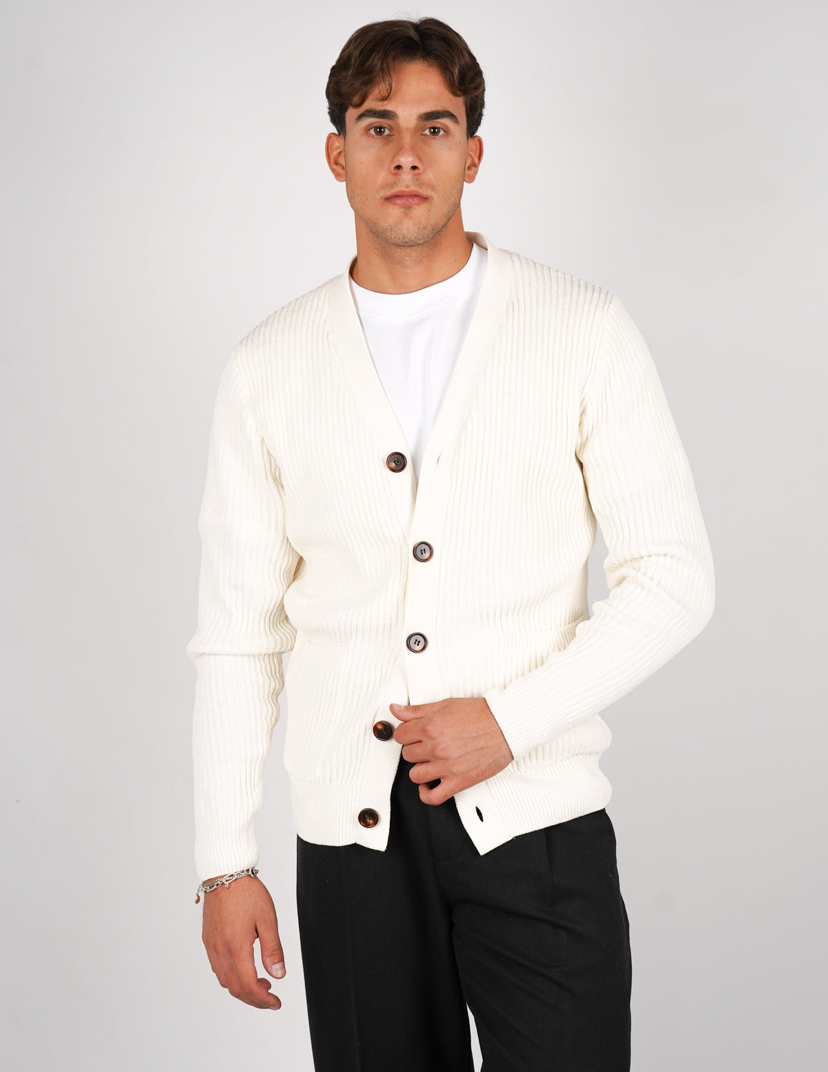 CARDIGAN IN CINIGLIA CON TASCHE