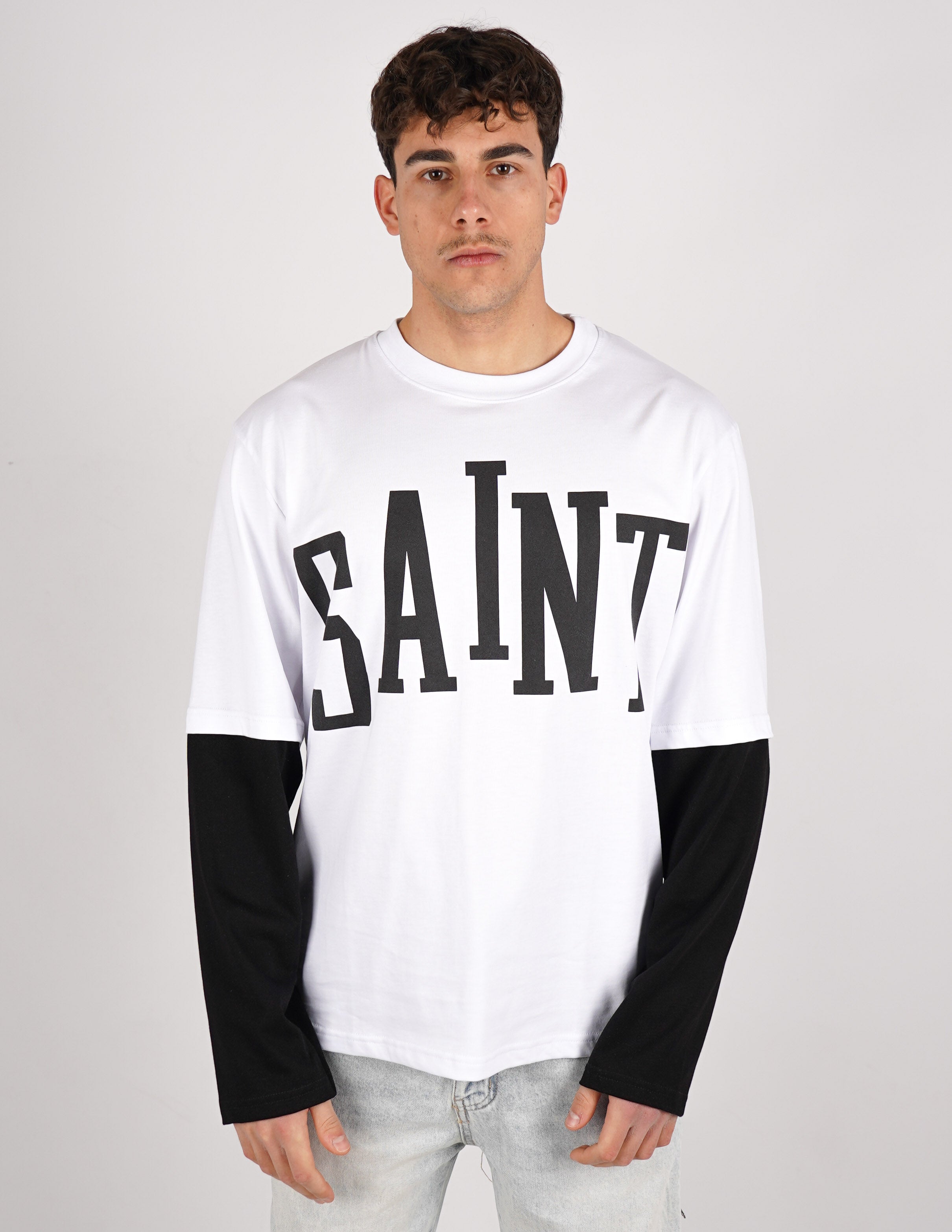 long sleeve doppio colore con stampa