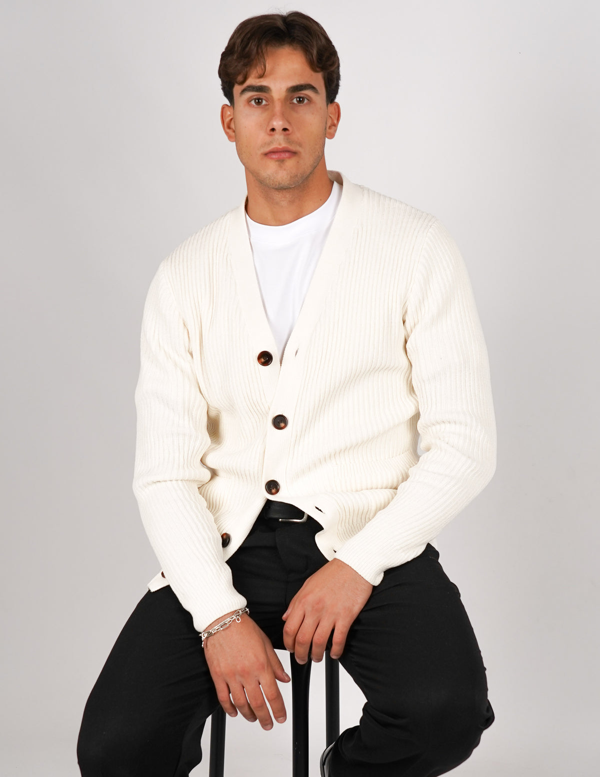 CARDIGAN IN CINIGLIA CON TASCHE