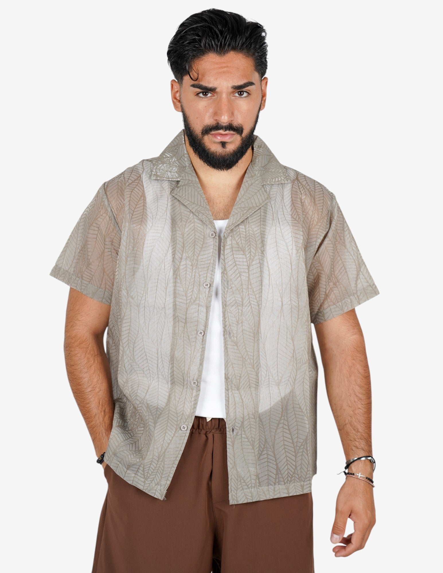 Camicia strutturata manica corta