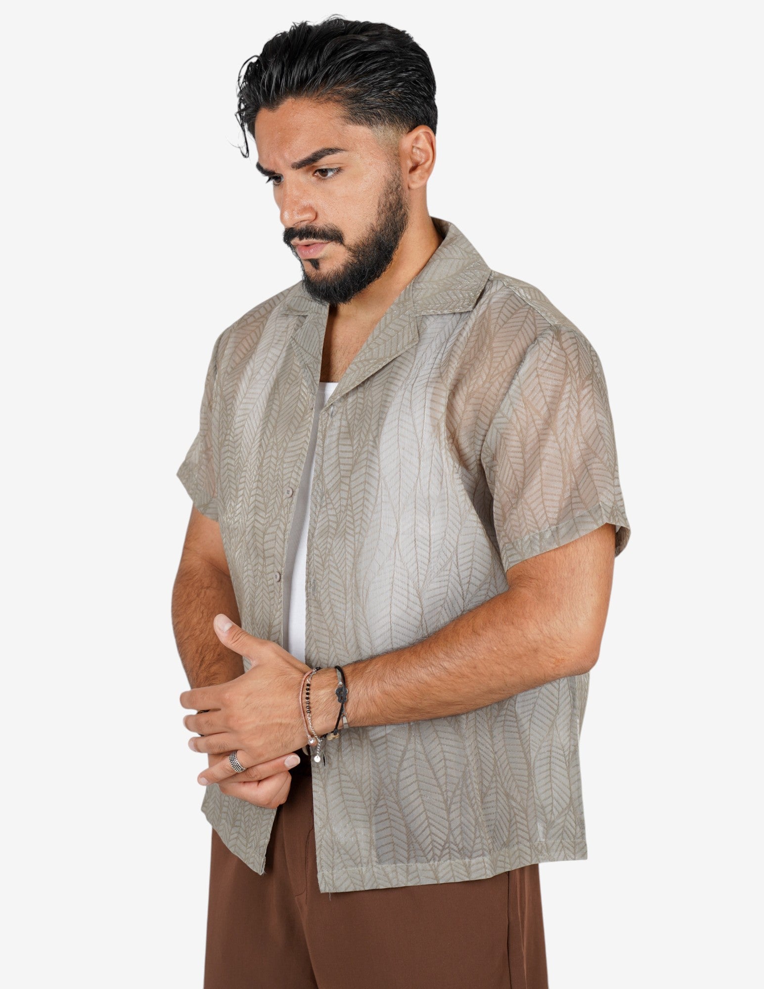 Camicia strutturata manica corta