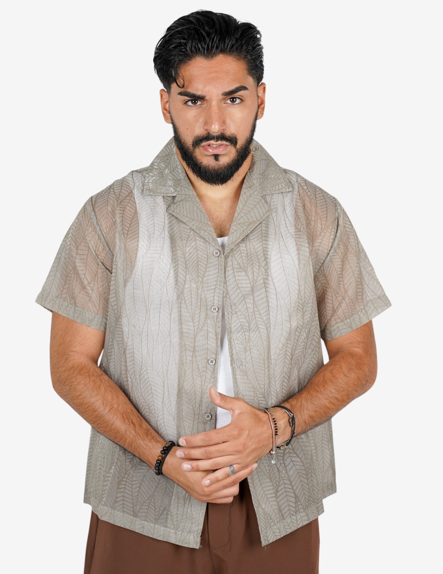 Camicia strutturata manica corta