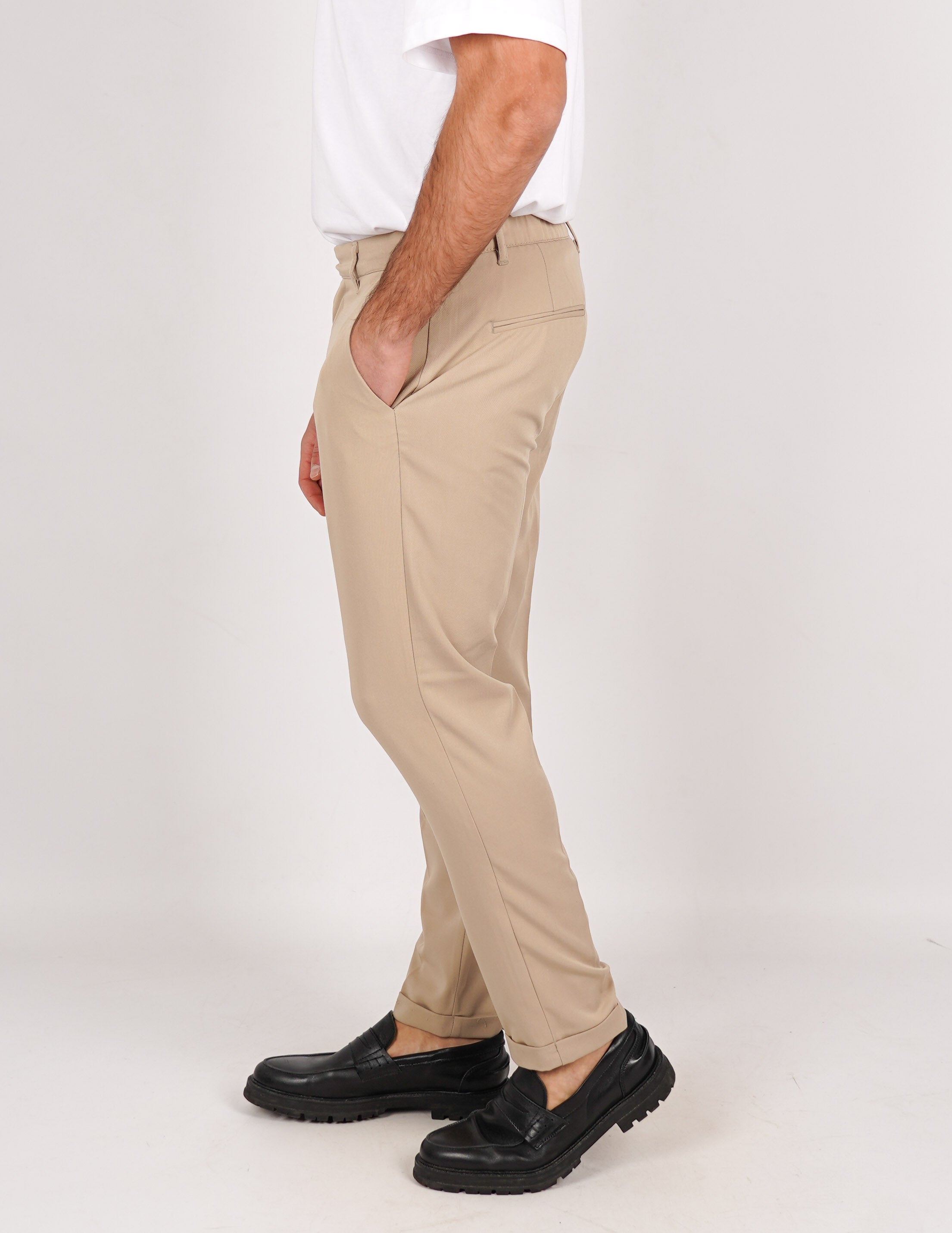 pantalone lungo sartoriale con elastico