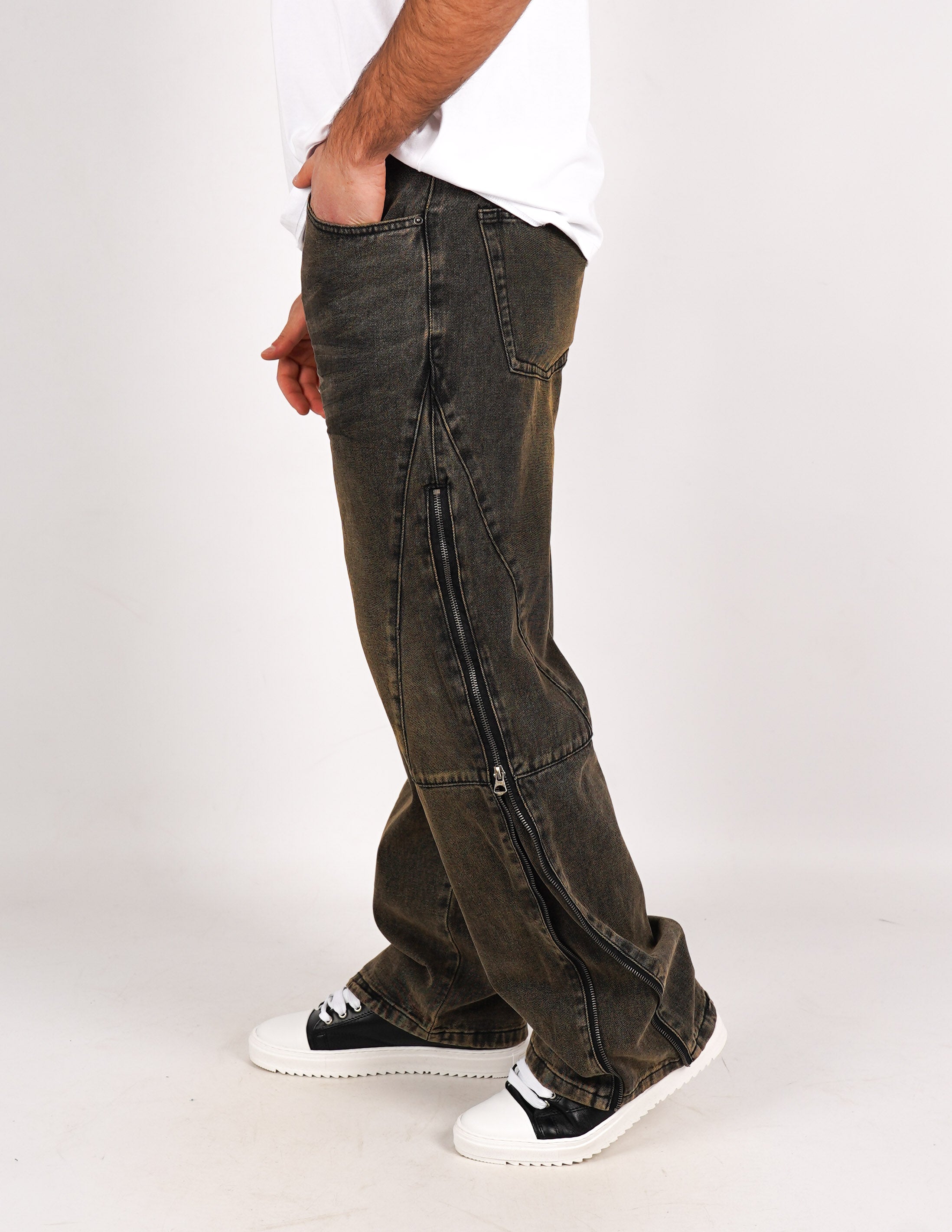 JEANS BAGGY FIT CON ZIP