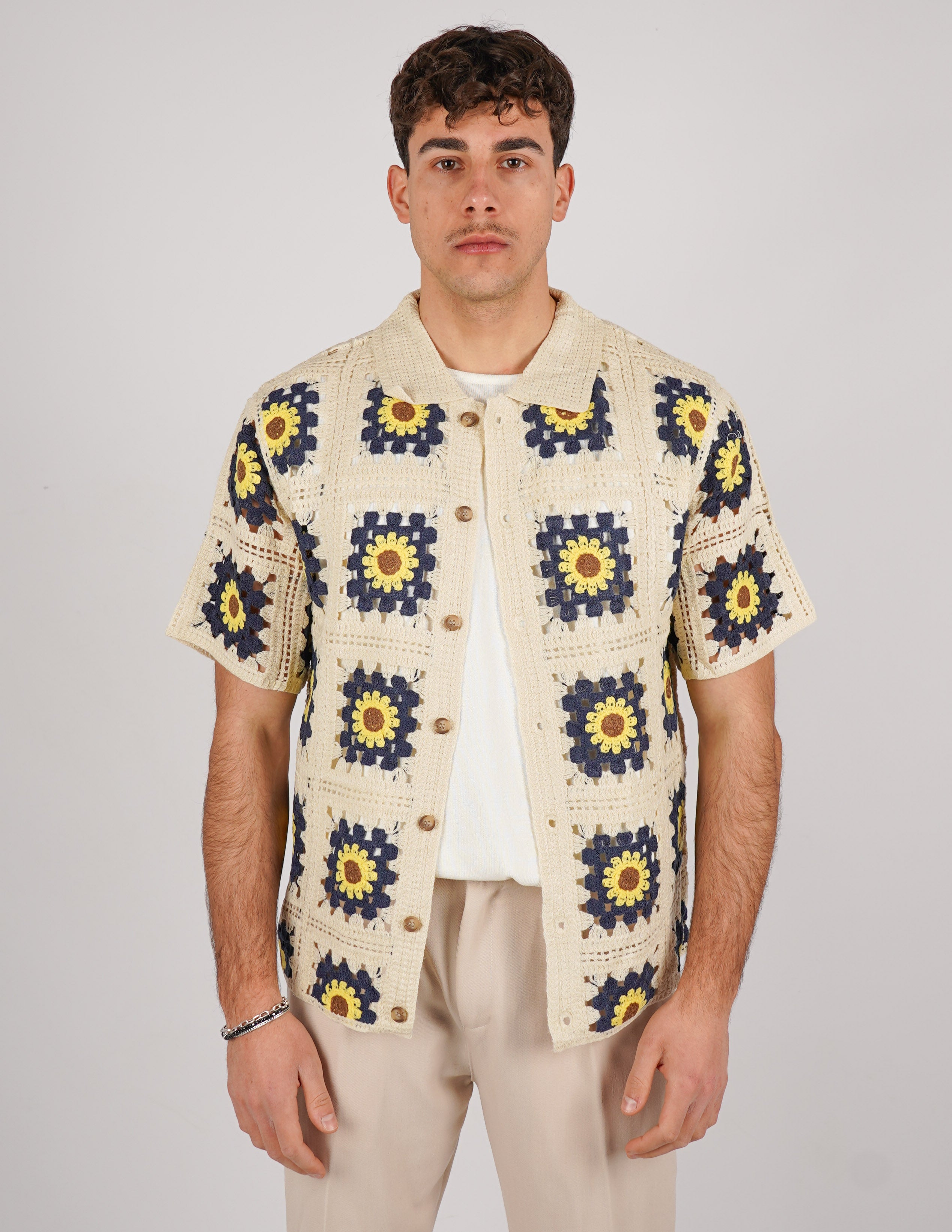 CAMICIA UOMO CROCHET A FANTASIA