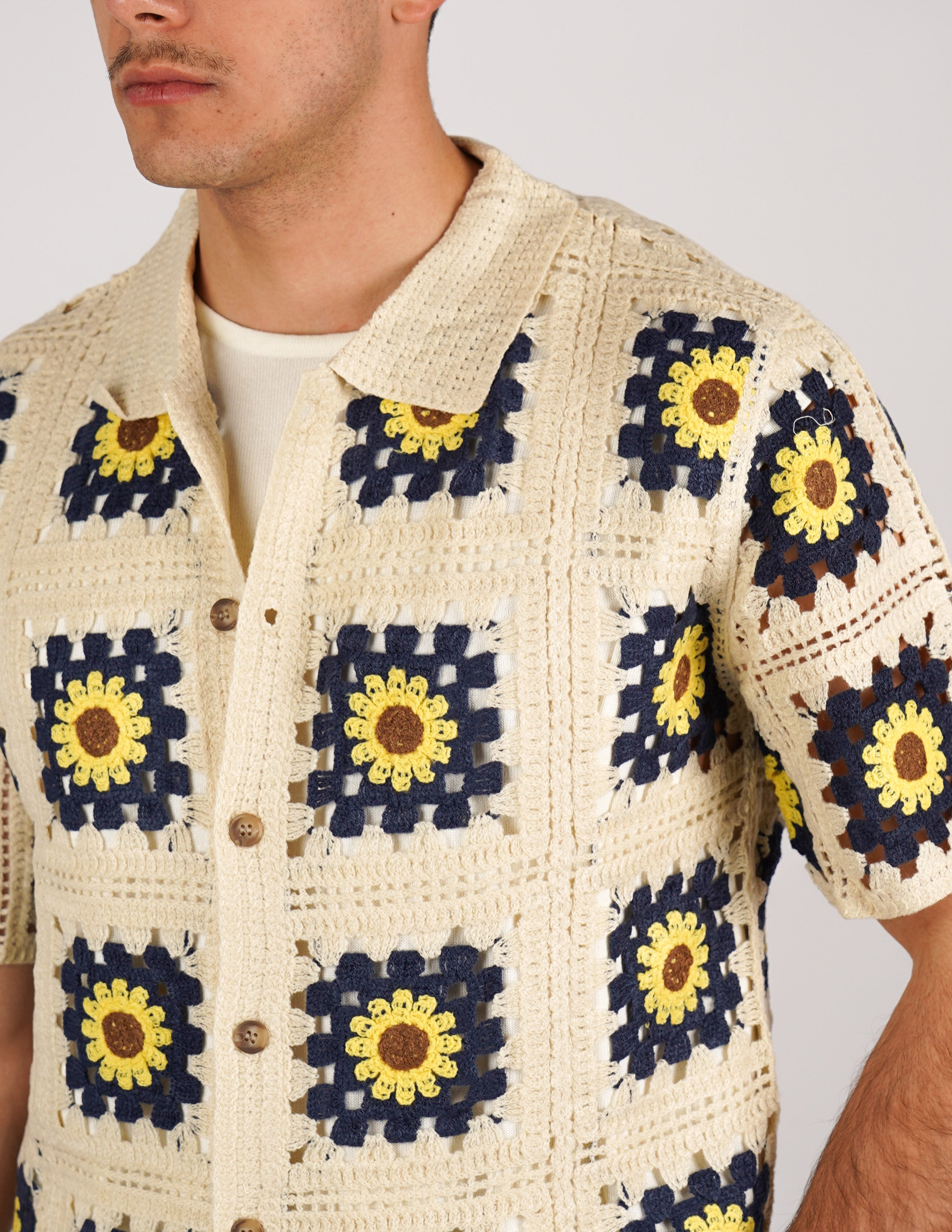 CAMICIA UOMO CROCHET A FANTASIA