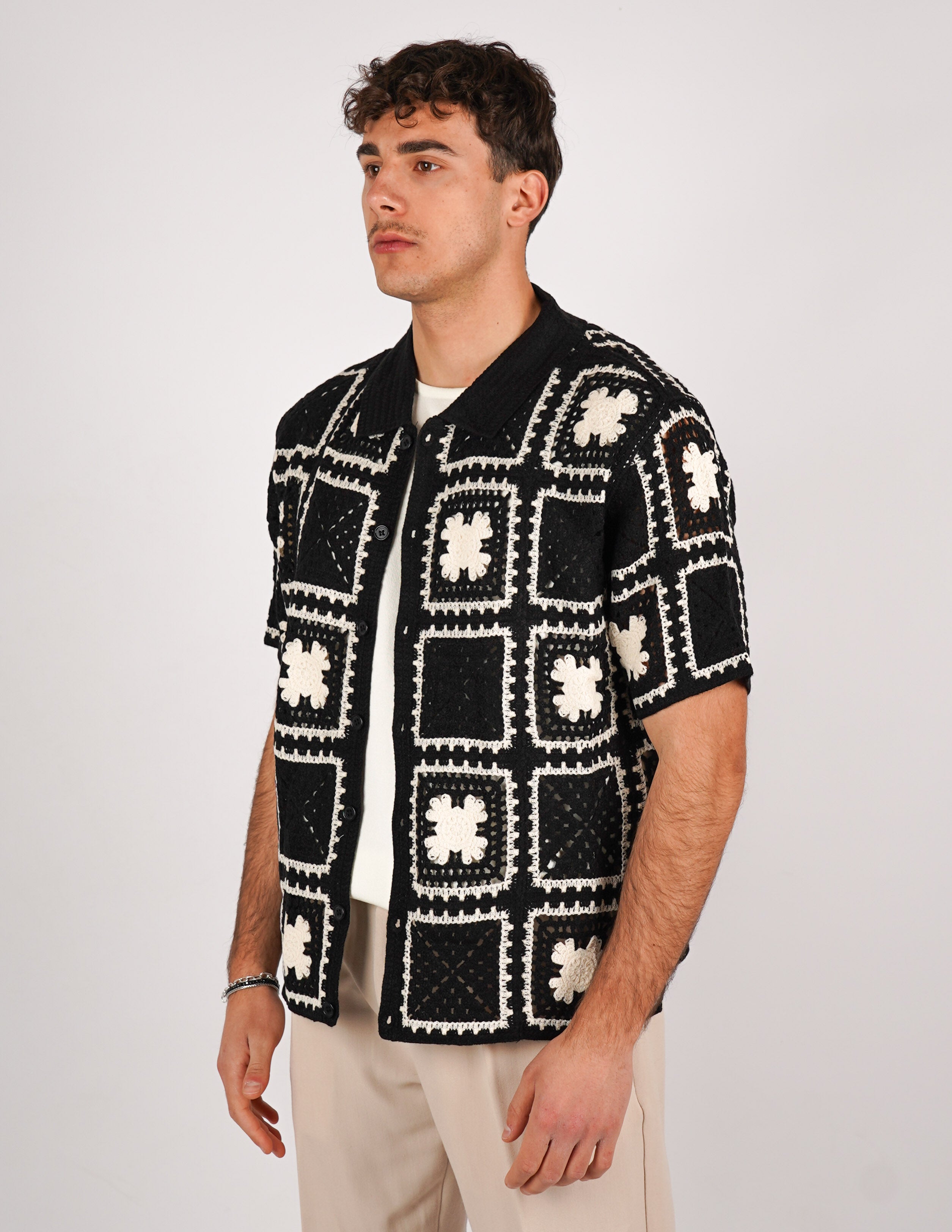 CAMICIA UOMO CROCHET A FANTASIA