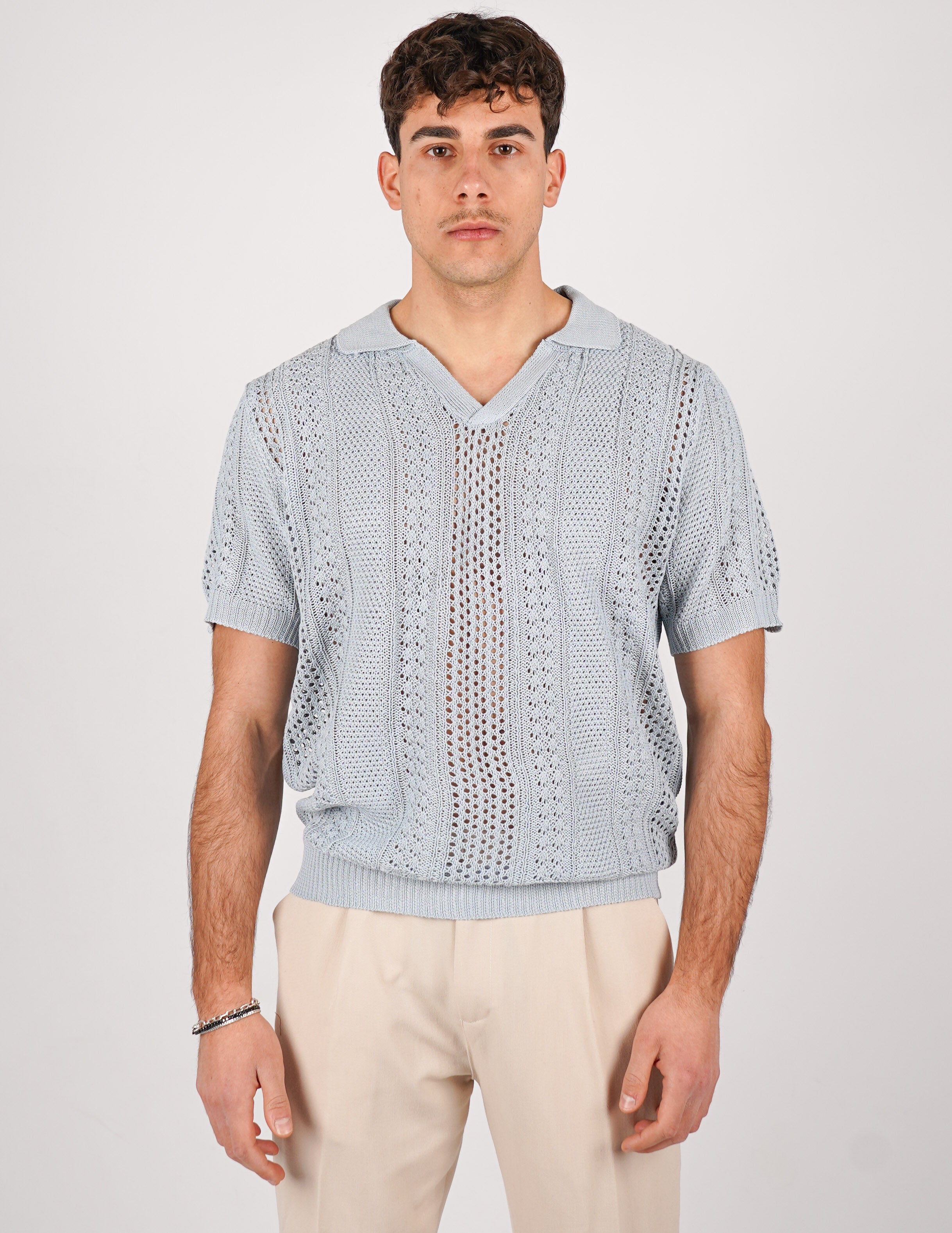 POLO CROCHET SENZA BOTTONI