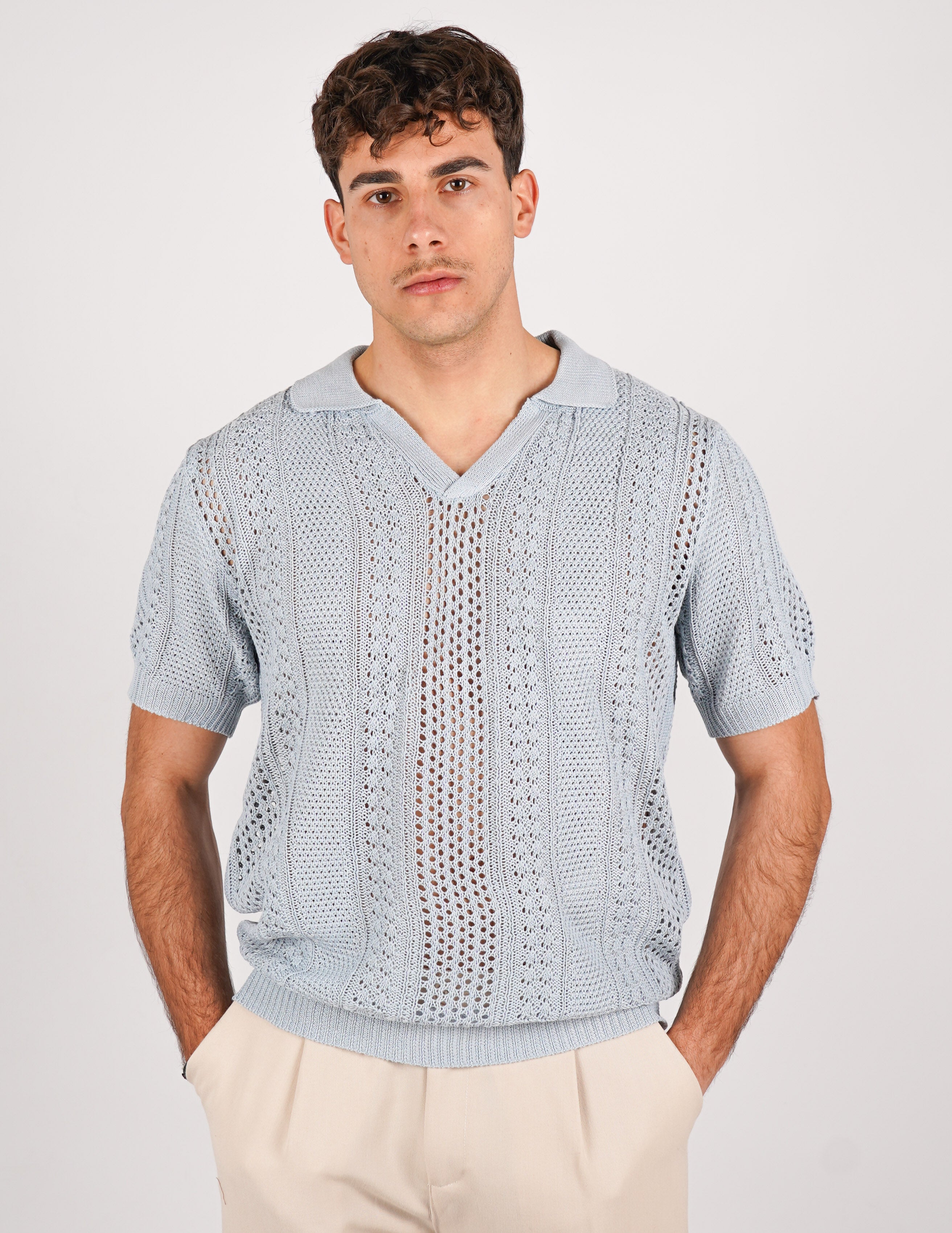 POLO CROCHET SENZA BOTTONI