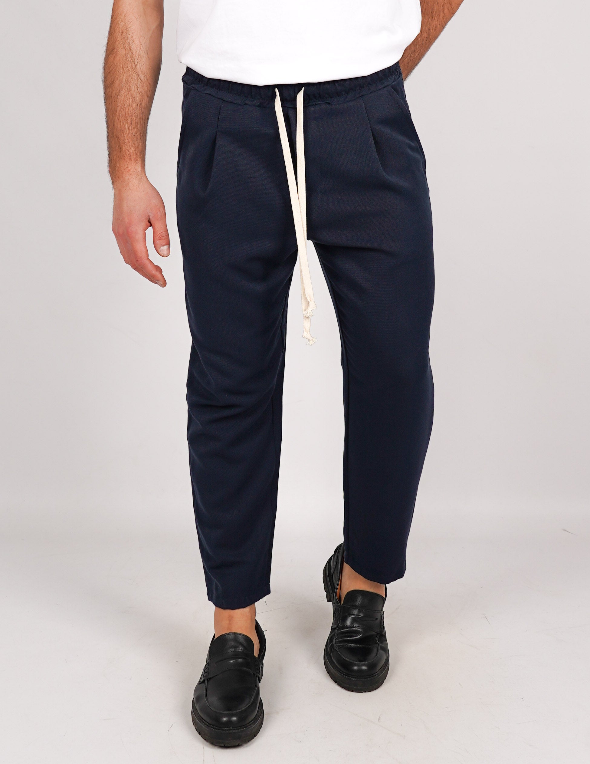 jogger con laccio tinta unita