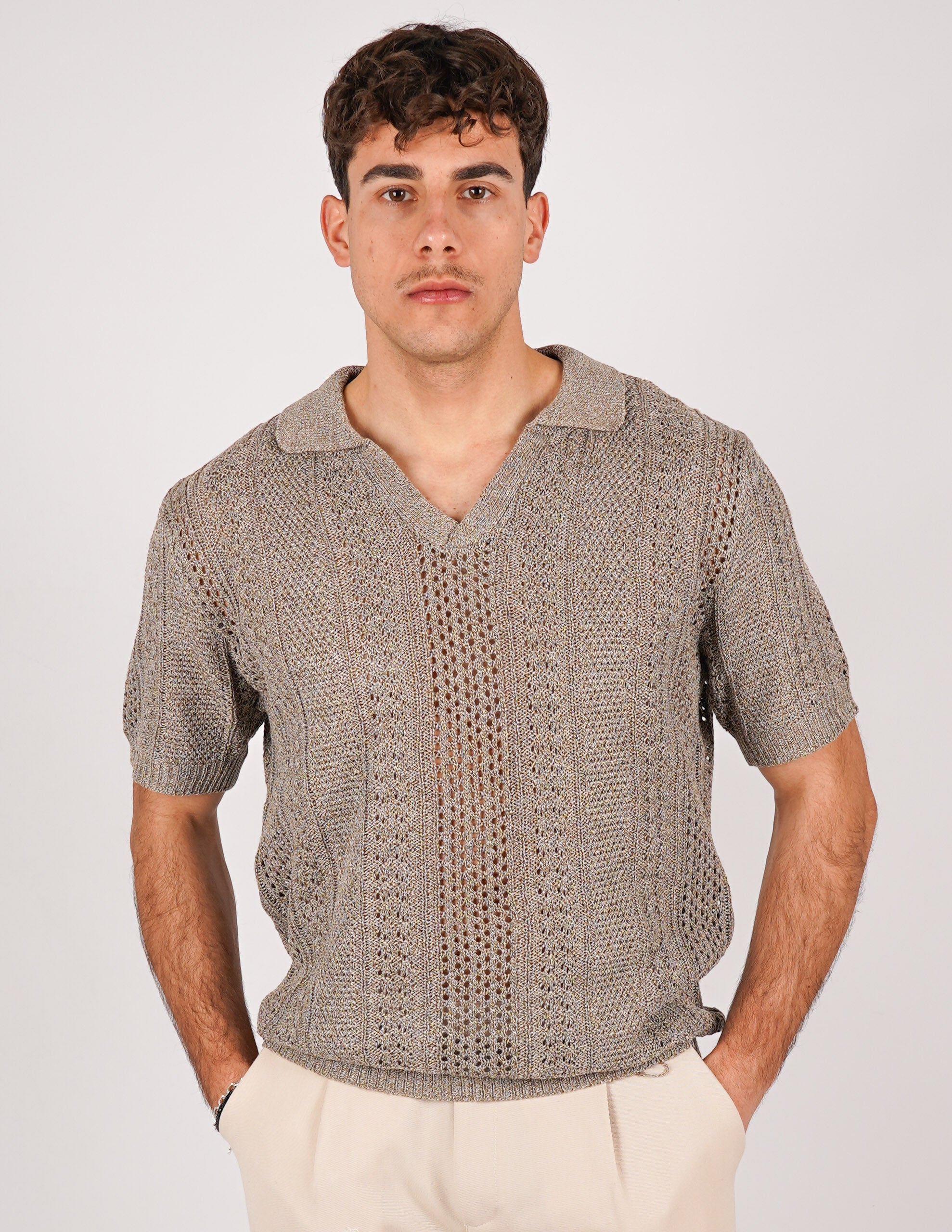 POLO CROCHET SENZA BOTTONI
