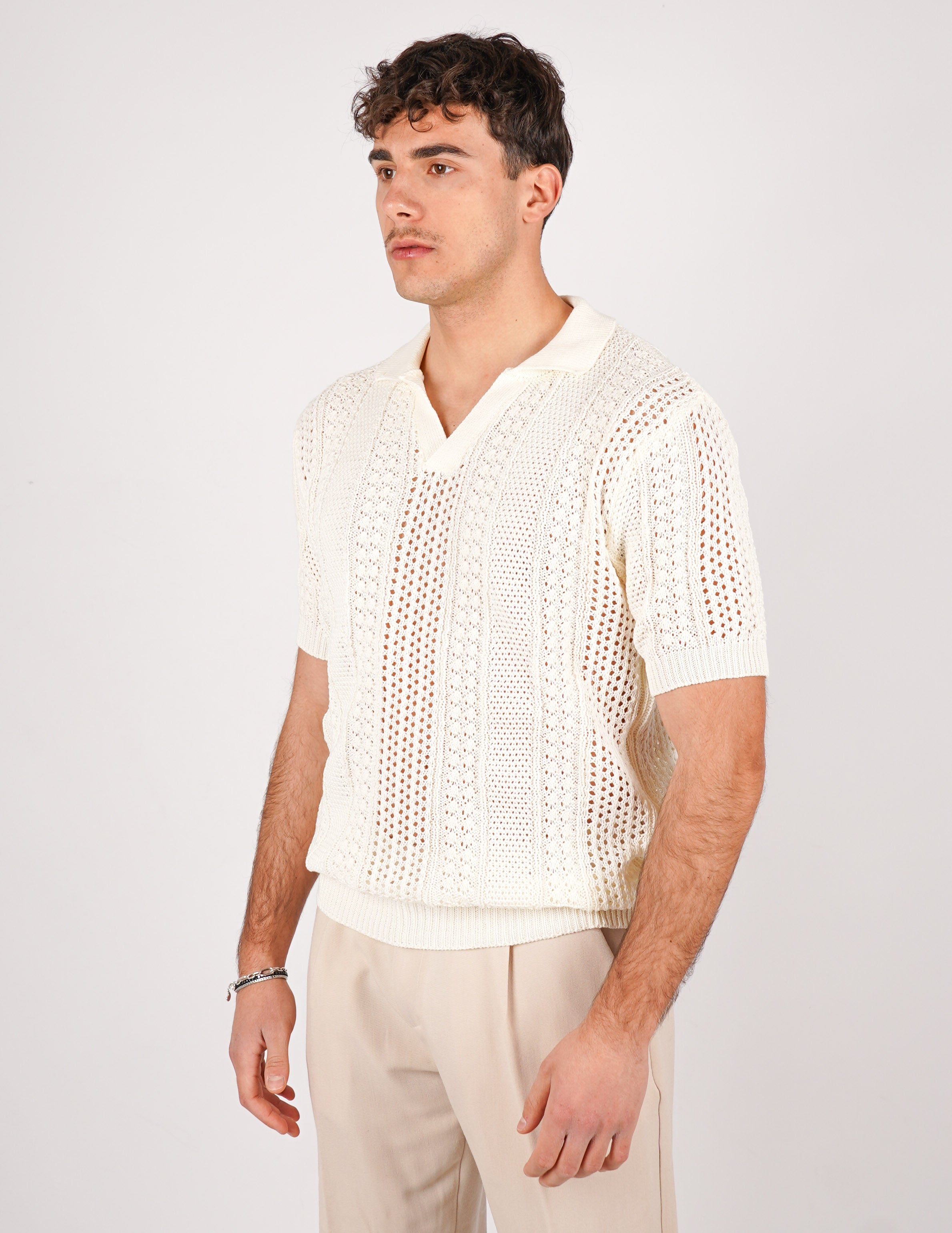 POLO CROCHET SENZA BOTTONI