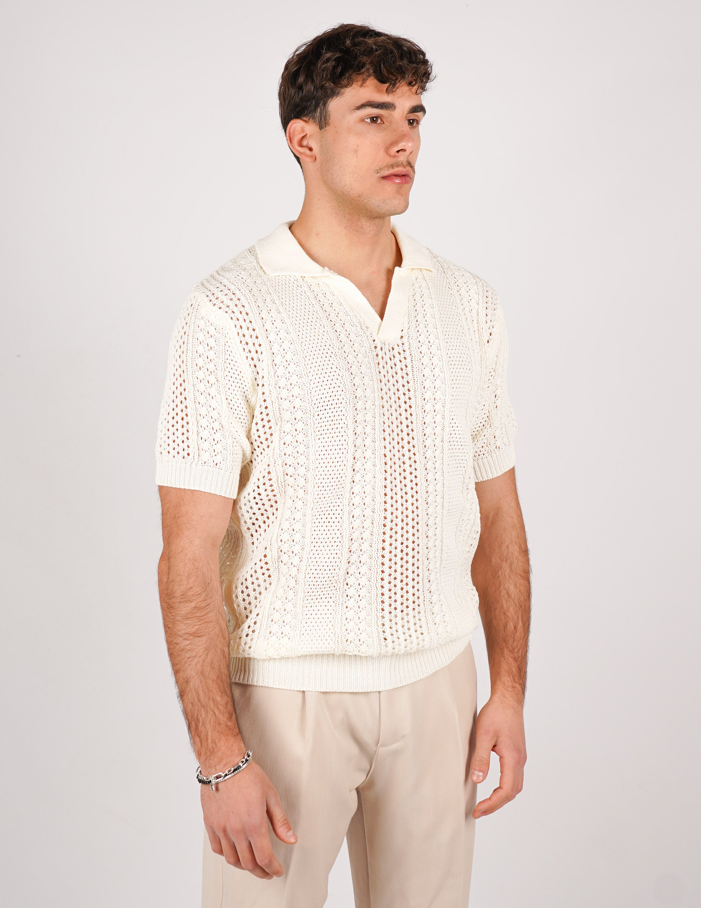 POLO CROCHET SENZA BOTTONI