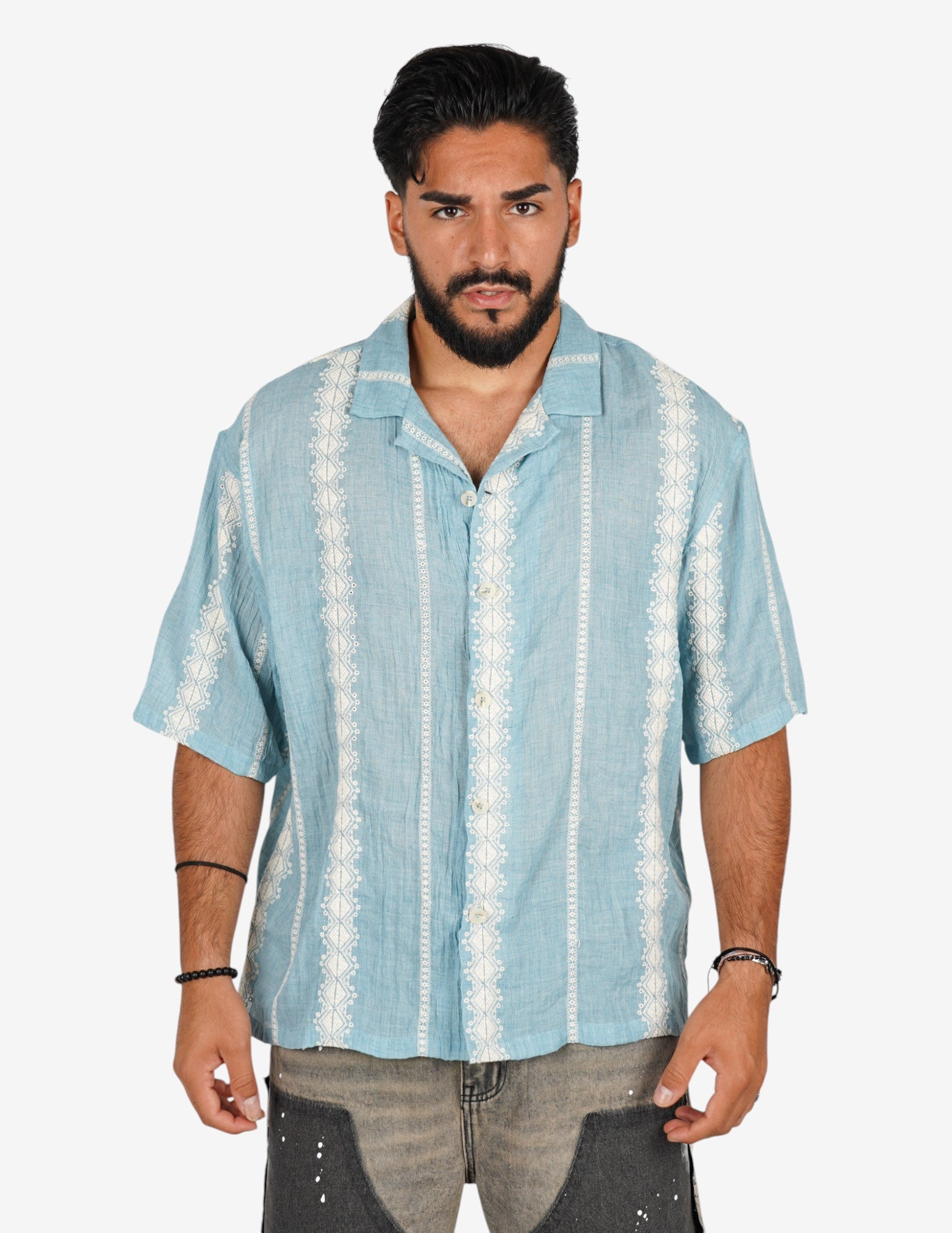 Camicia strutturata manica corta
