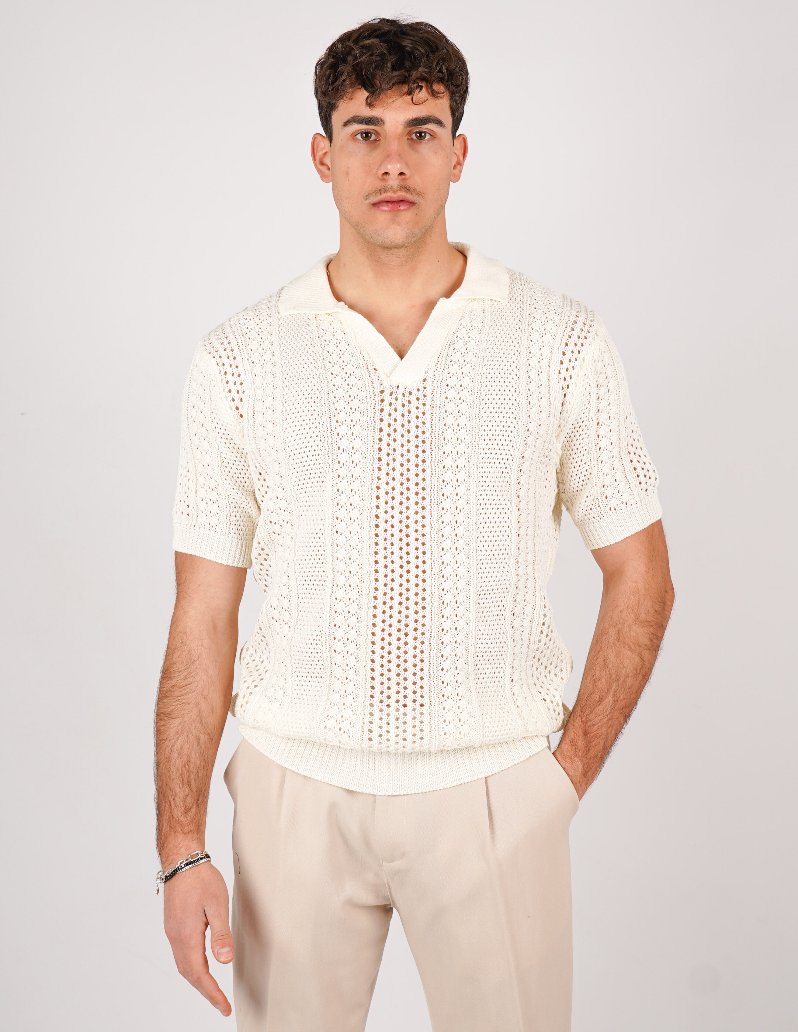 POLO CROCHET SENZA BOTTONI