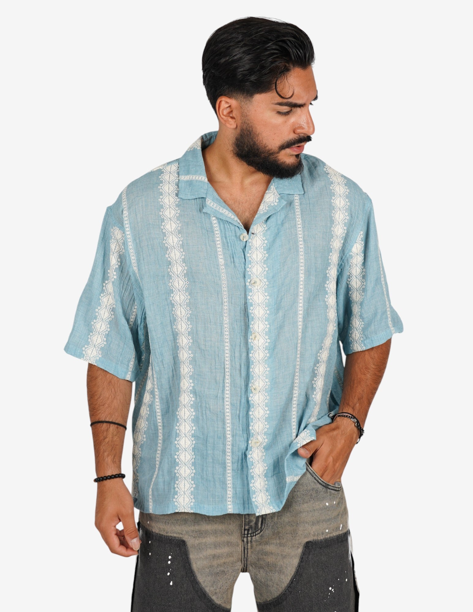 Camicia strutturata manica corta