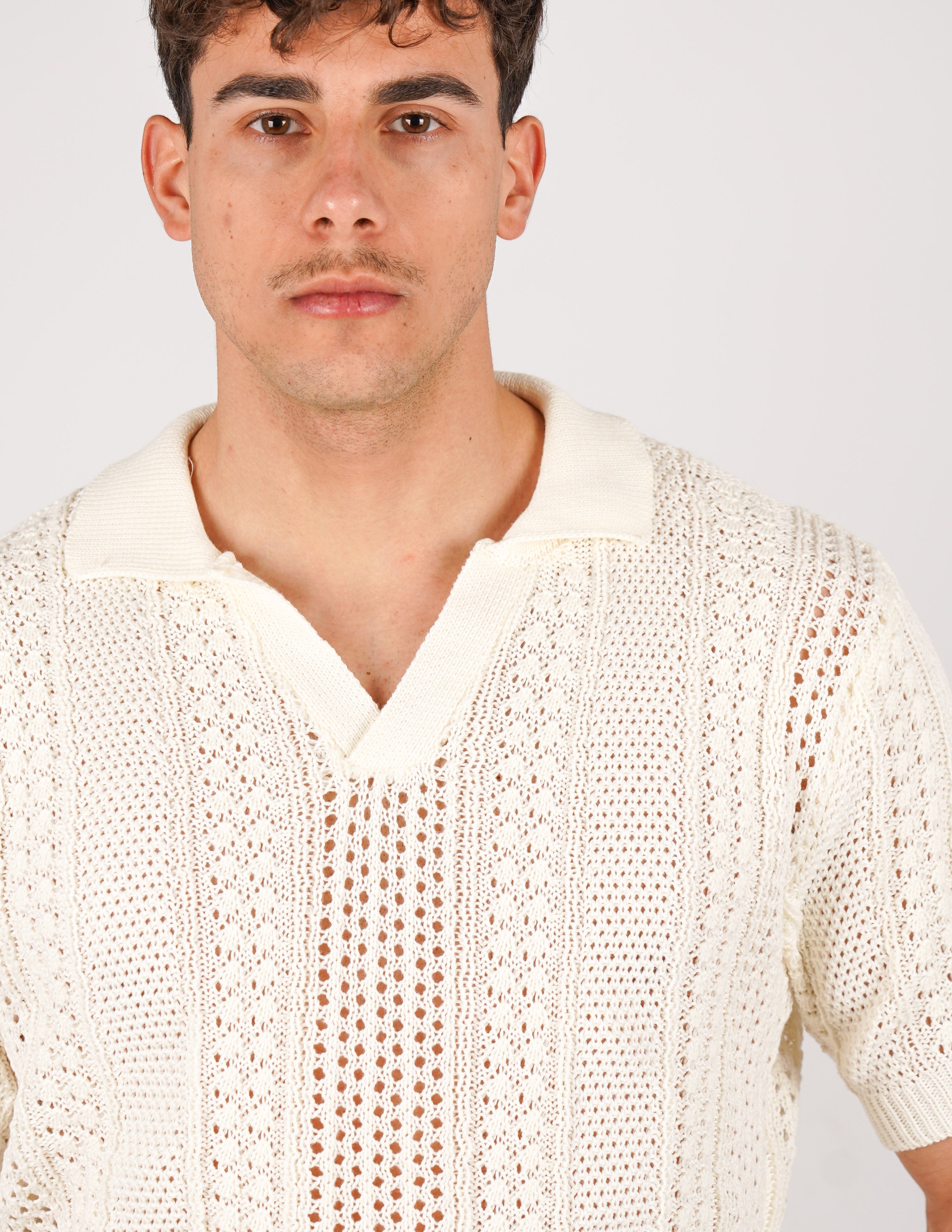 POLO CROCHET SENZA BOTTONI