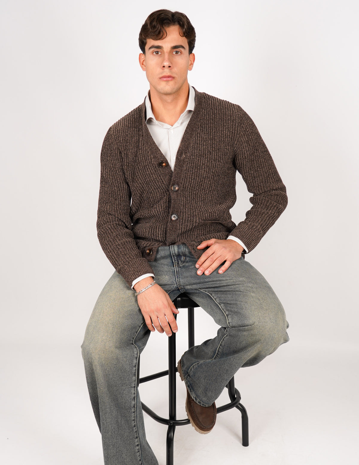 CARDIGAN IN CINIGLIA CON TASCHE